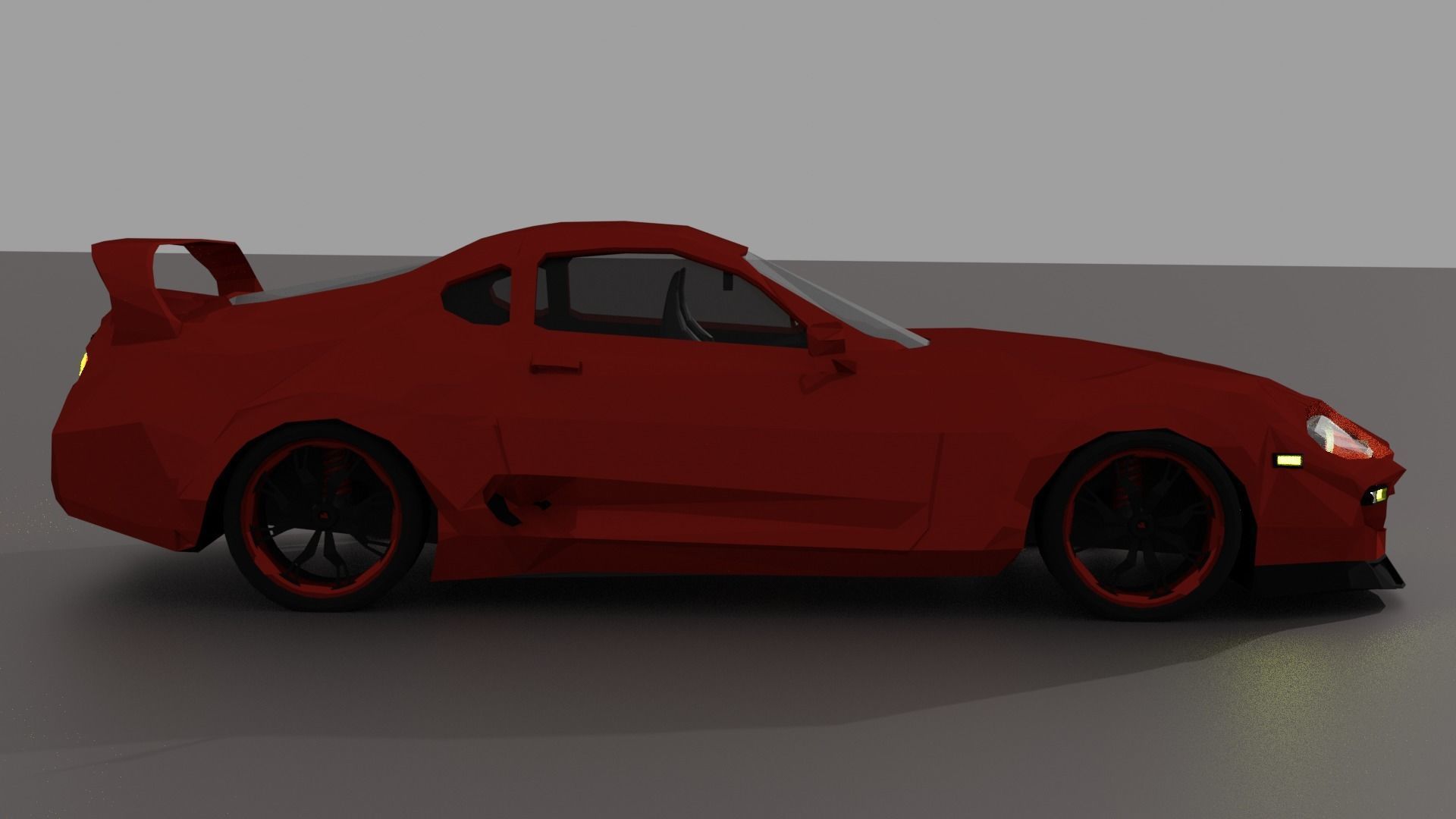 Toyota Supra mk4 Low Poly  Low-poly 3D model_11