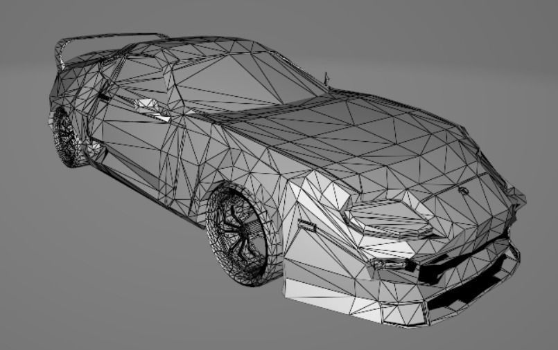 Toyota Supra mk4 Low Poly  Low-poly 3D model_14