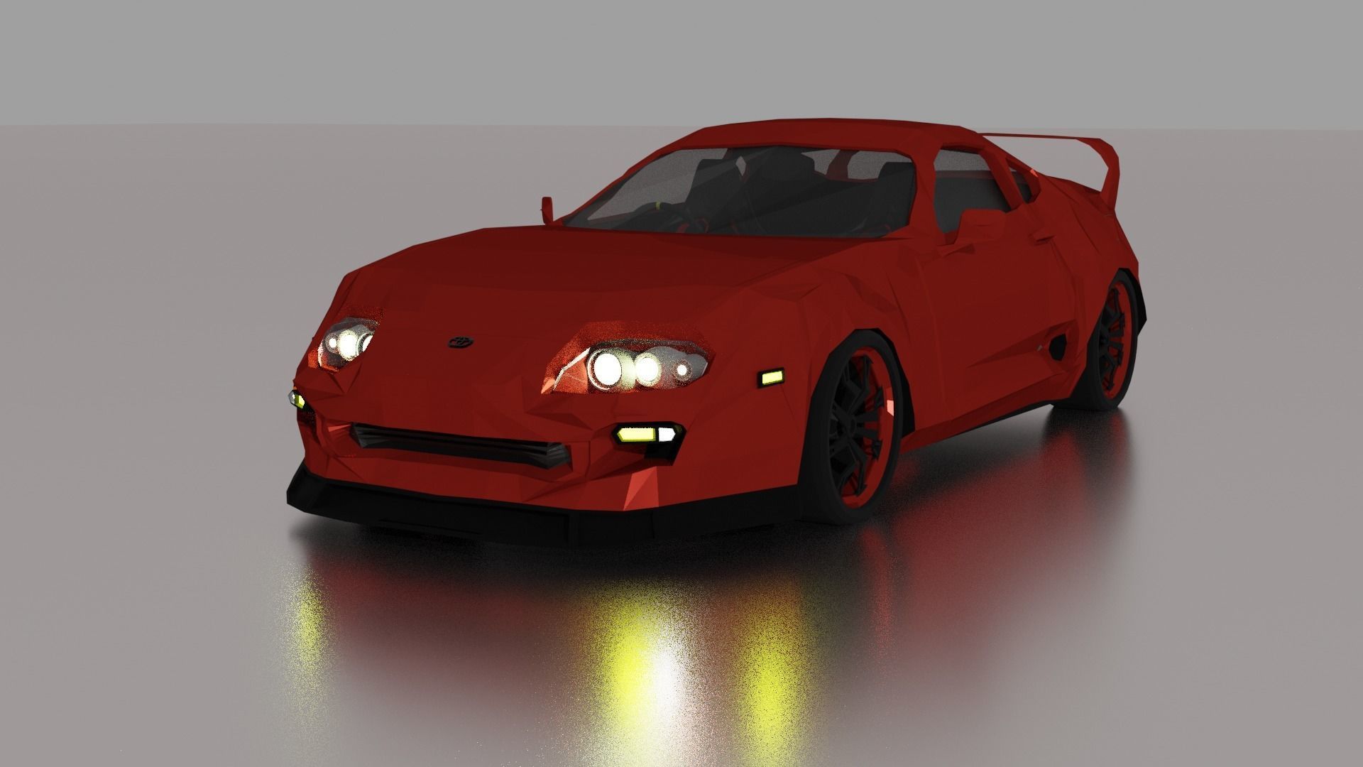Toyota Supra mk4 Low Poly  Low-poly 3D model_2