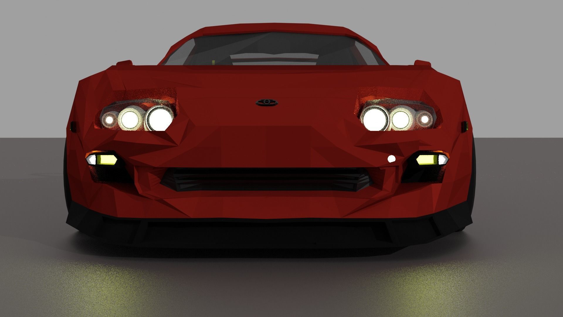 Toyota Supra mk4 Low Poly  Low-poly 3D model_8