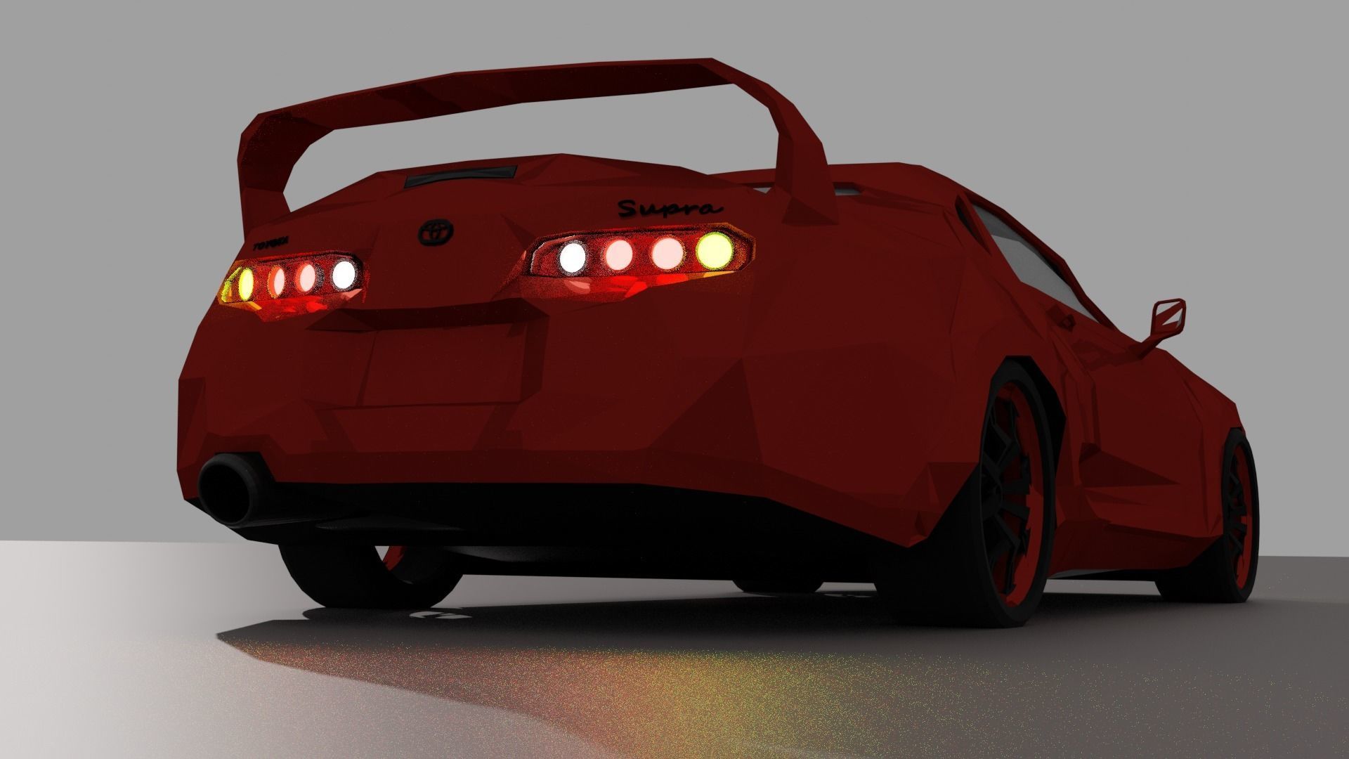 Toyota Supra mk4 Low Poly  Low-poly 3D model_9