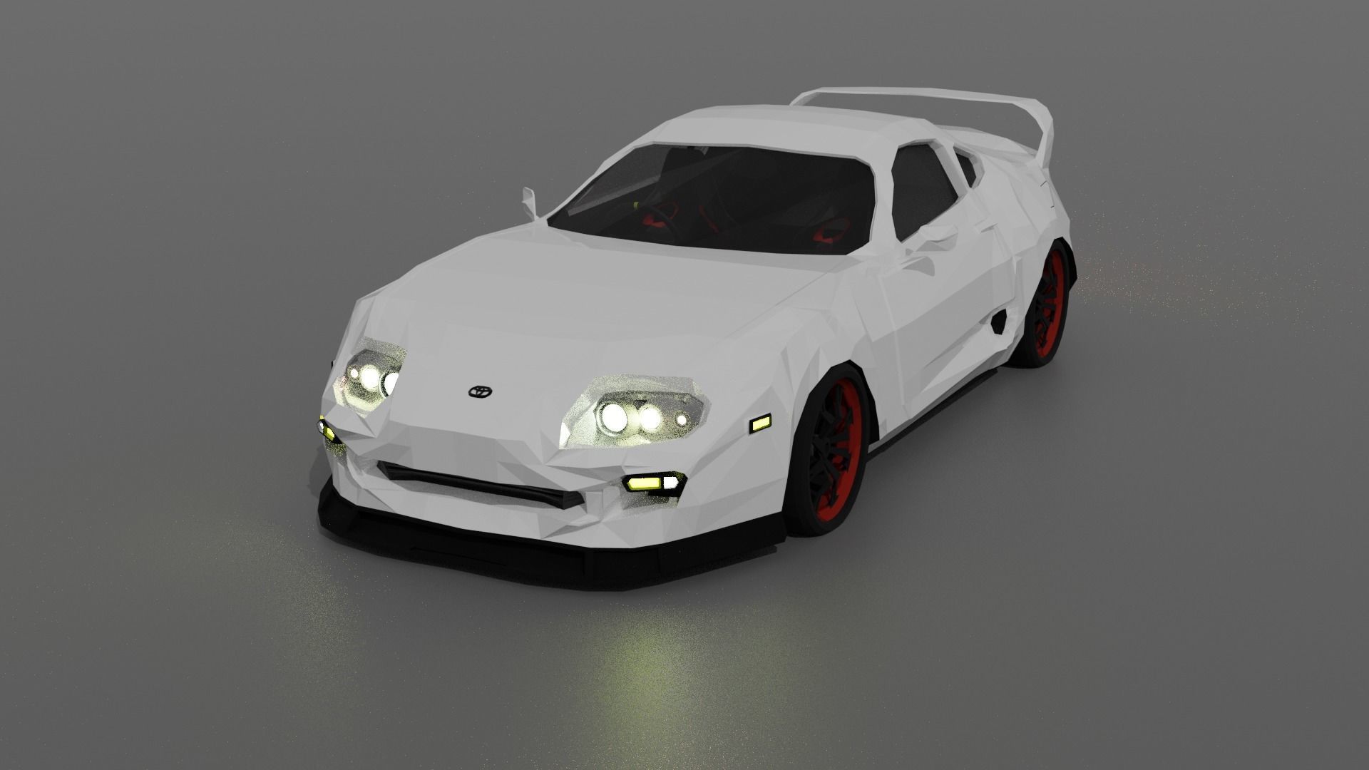 Toyota Supra mk4 Low Poly  Low-poly 3D model_1