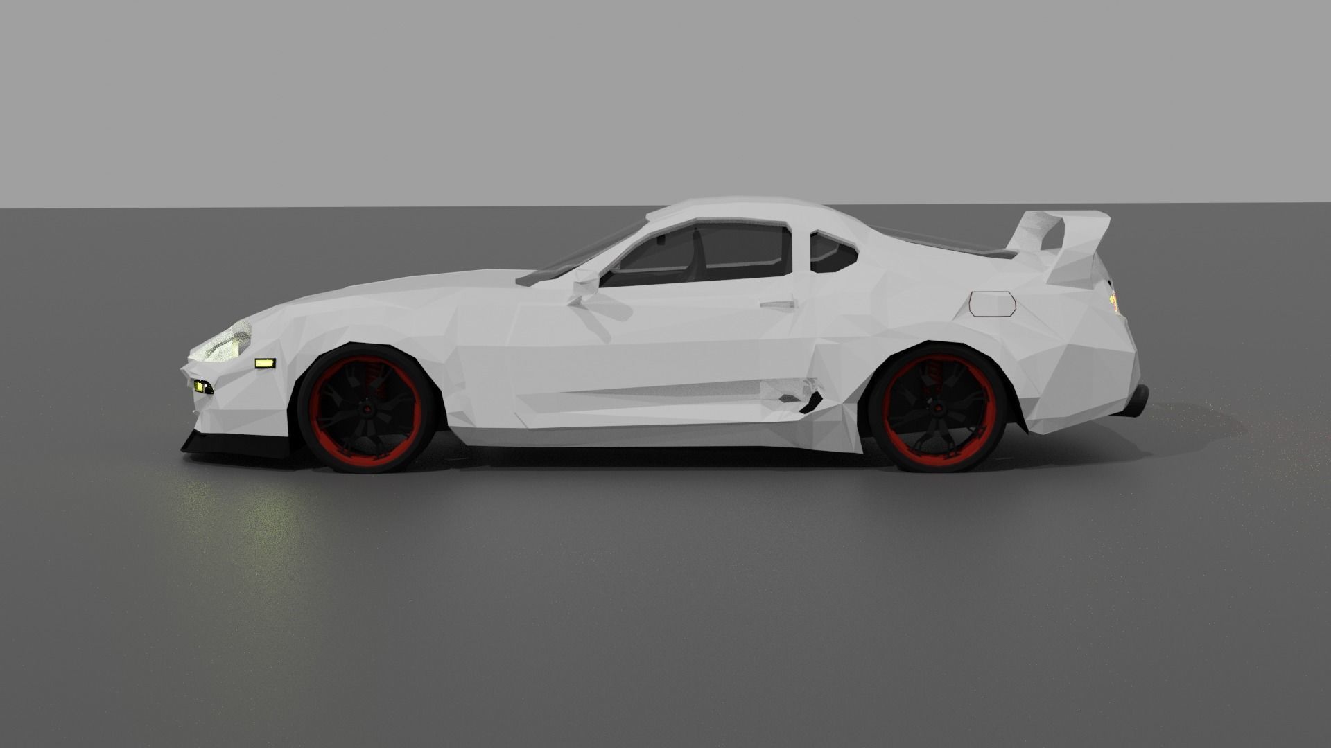 Toyota Supra mk4 Low Poly  Low-poly 3D model_3
