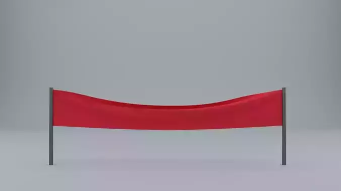 Banner 3D model lowpoly Low-poly 3D model