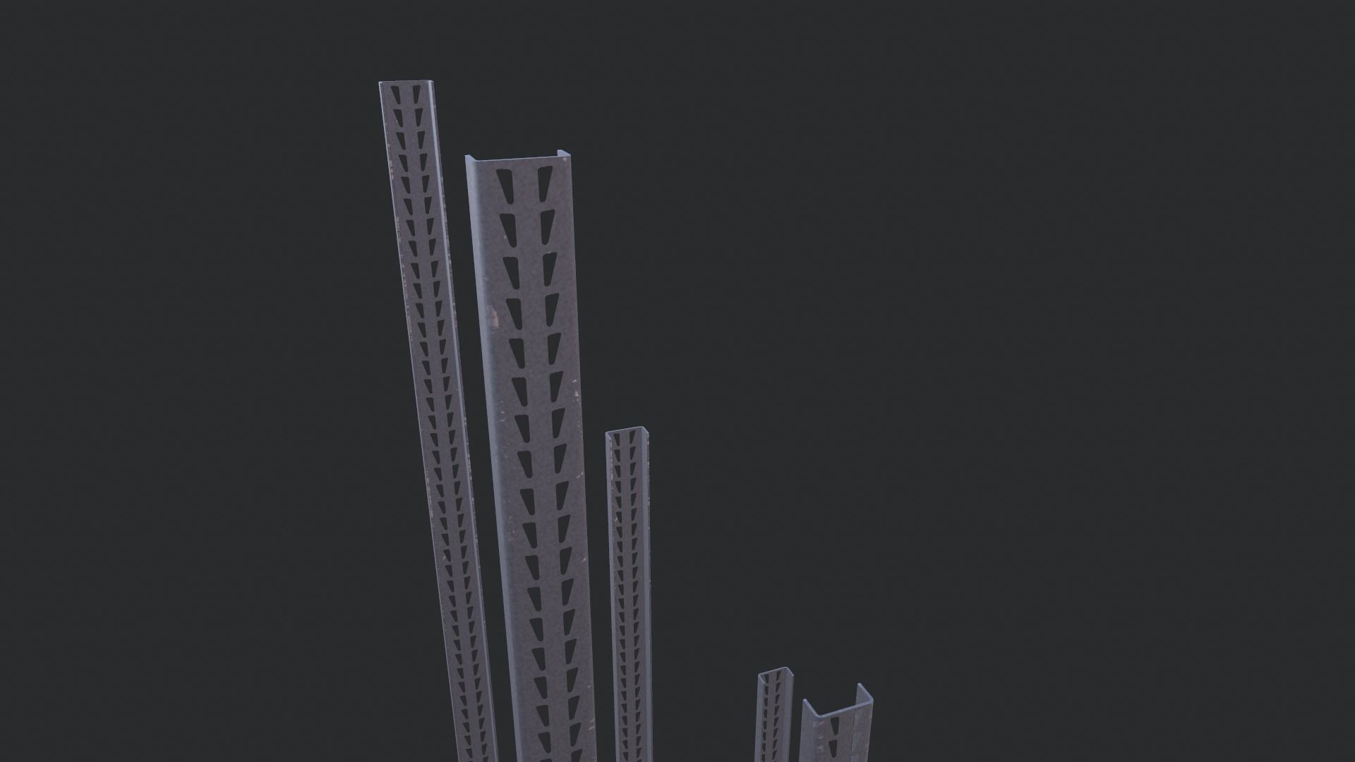 Metal Rack Low-poly 3D model_2