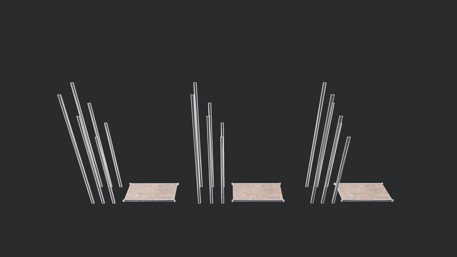 Metal Rack Low-poly 3D model_5