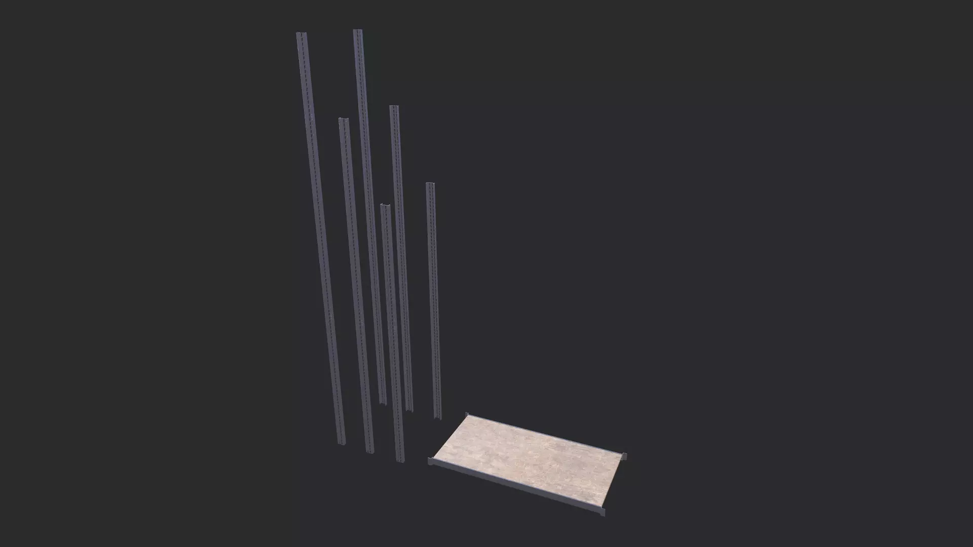 Metal Rack Low-poly 3D model_0