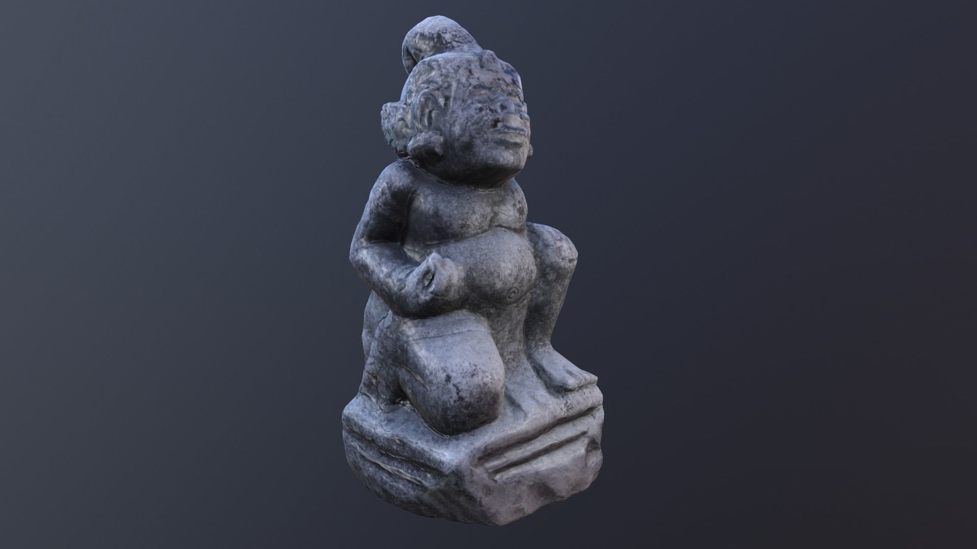 Balinese Semar Statue Low-poly 3D model_3