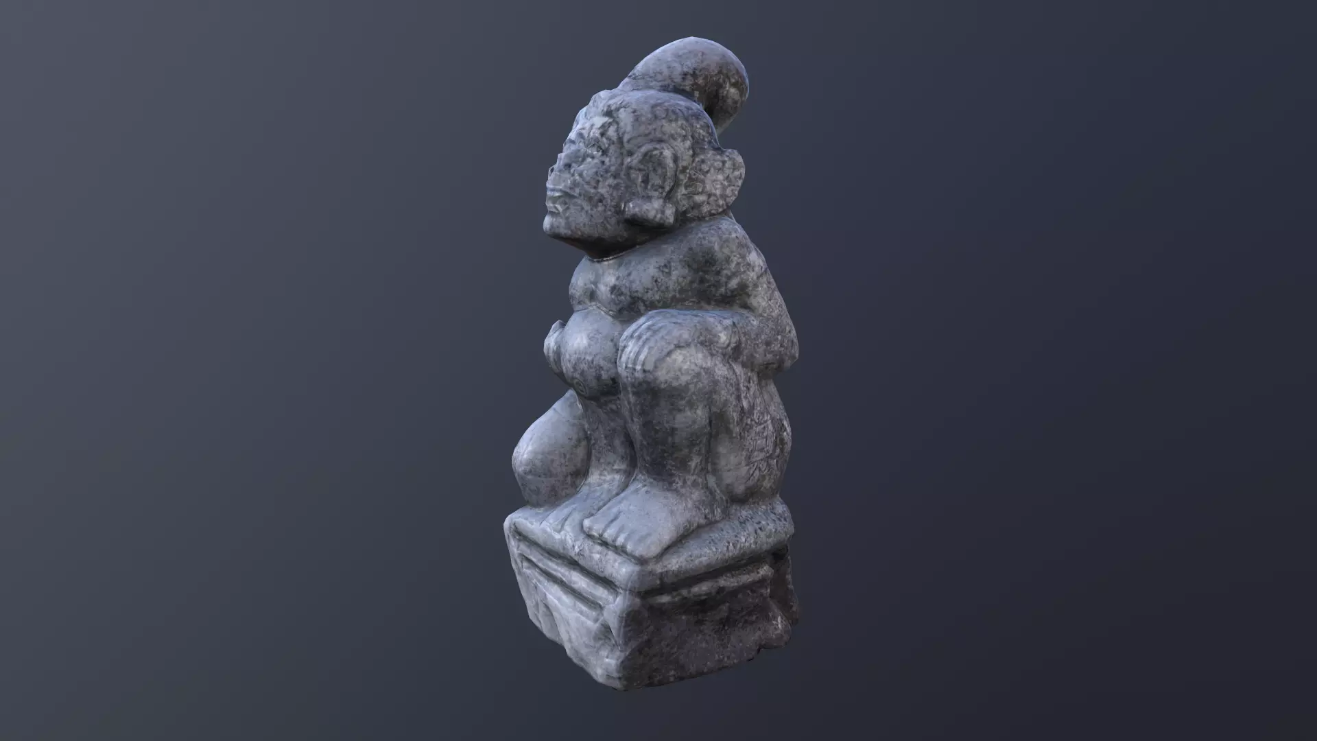 Balinese Semar Statue Low-poly 3D model_0
