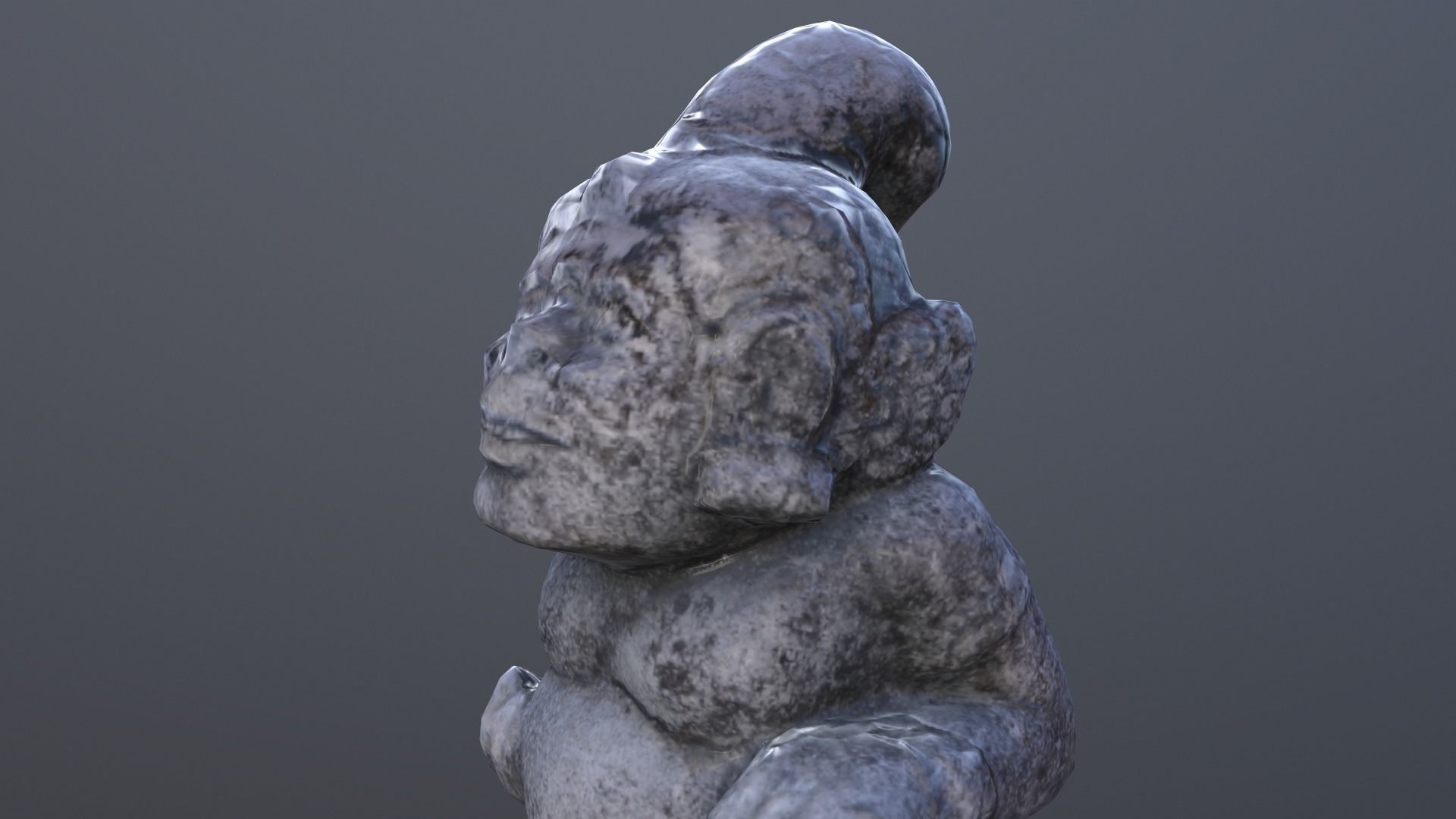 Balinese Semar Statue Low-poly 3D model_4