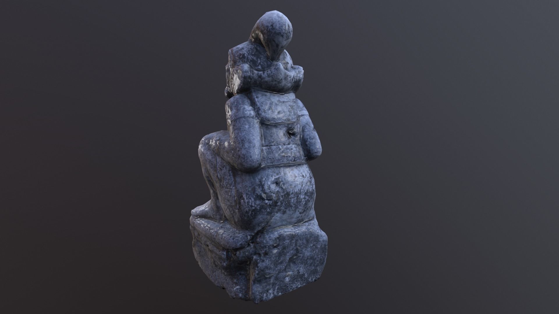 Balinese Semar Statue Low-poly 3D model_2