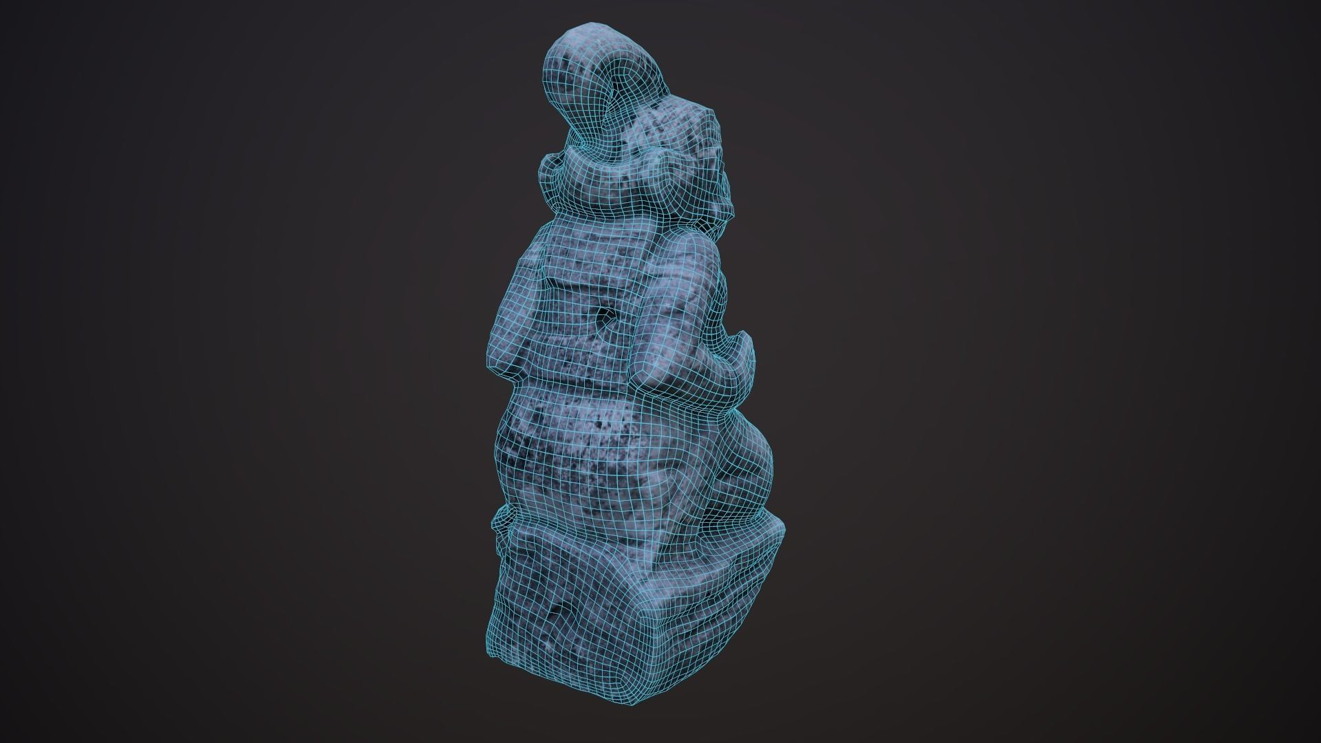 Balinese Semar Statue Low-poly 3D model_6