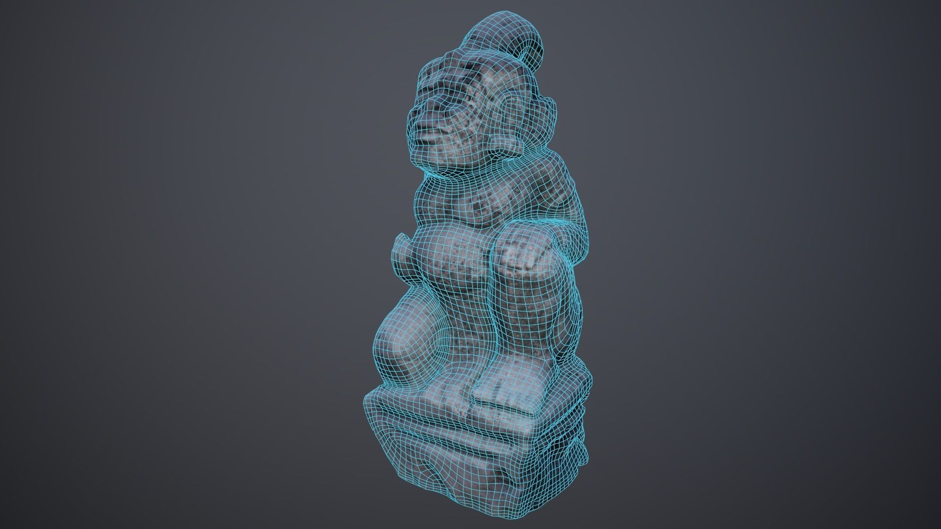 Balinese Semar Statue Low-poly 3D model_5