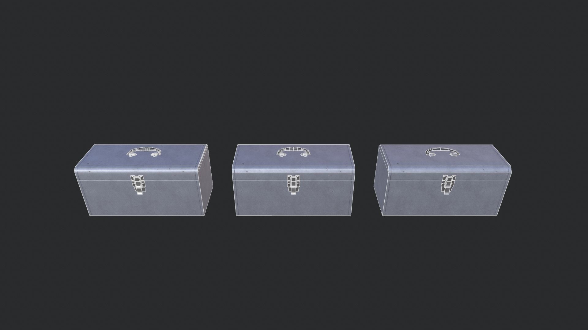 Metal Tool Box Low-poly 3D model_5