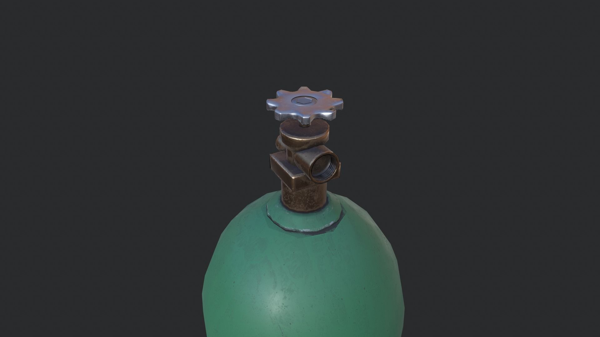 Oxygen Cylinder Low-poly 3D model_1