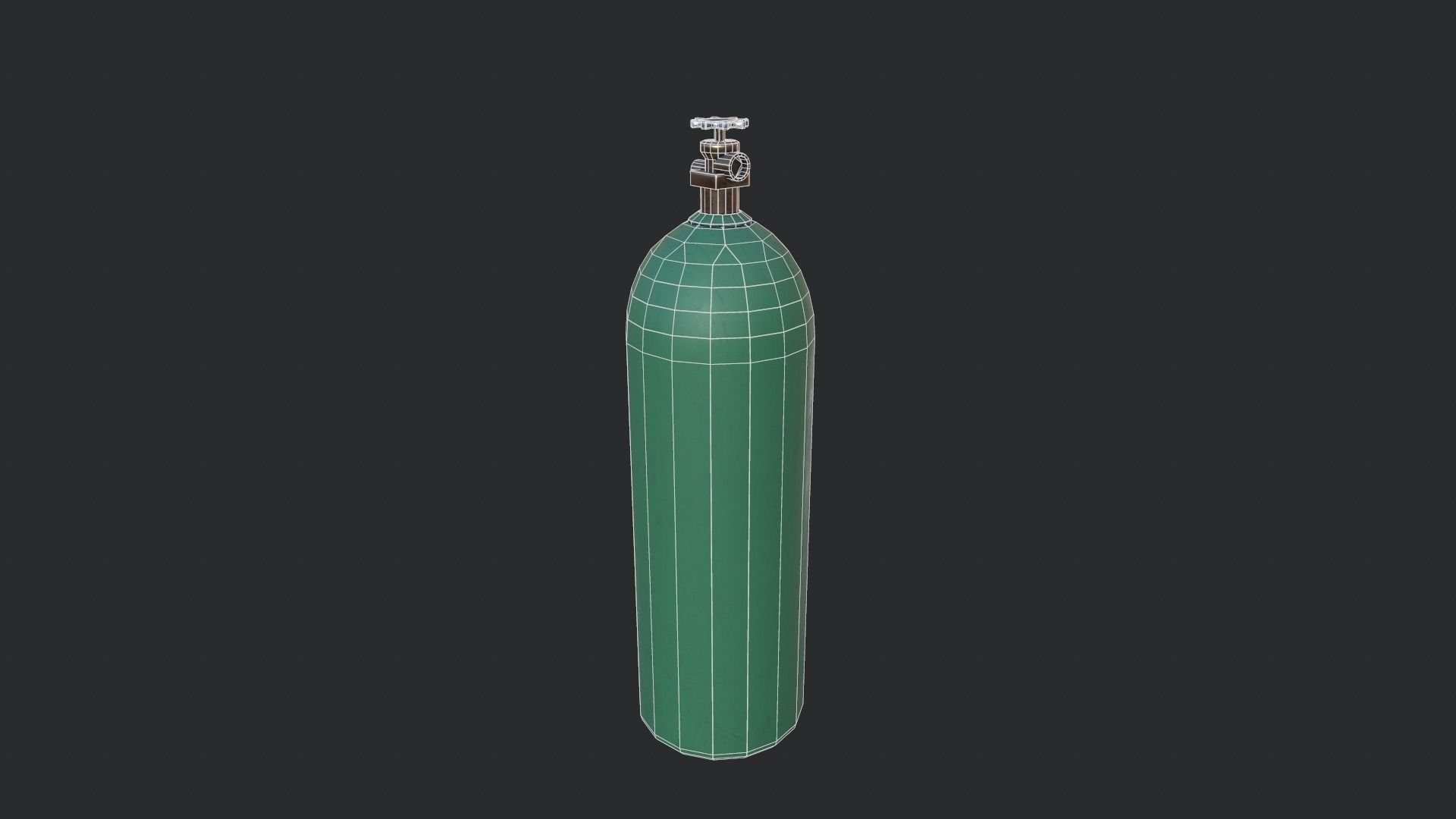 Oxygen Cylinder Low-poly 3D model_3