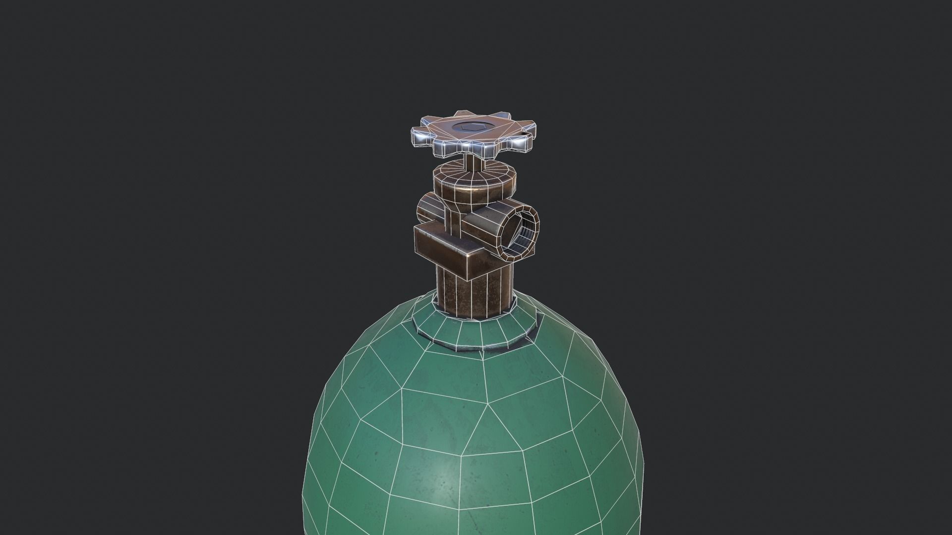 Oxygen Cylinder Low-poly 3D model_4