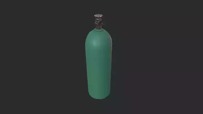 Oxygen Cylinder Low-poly 3D model