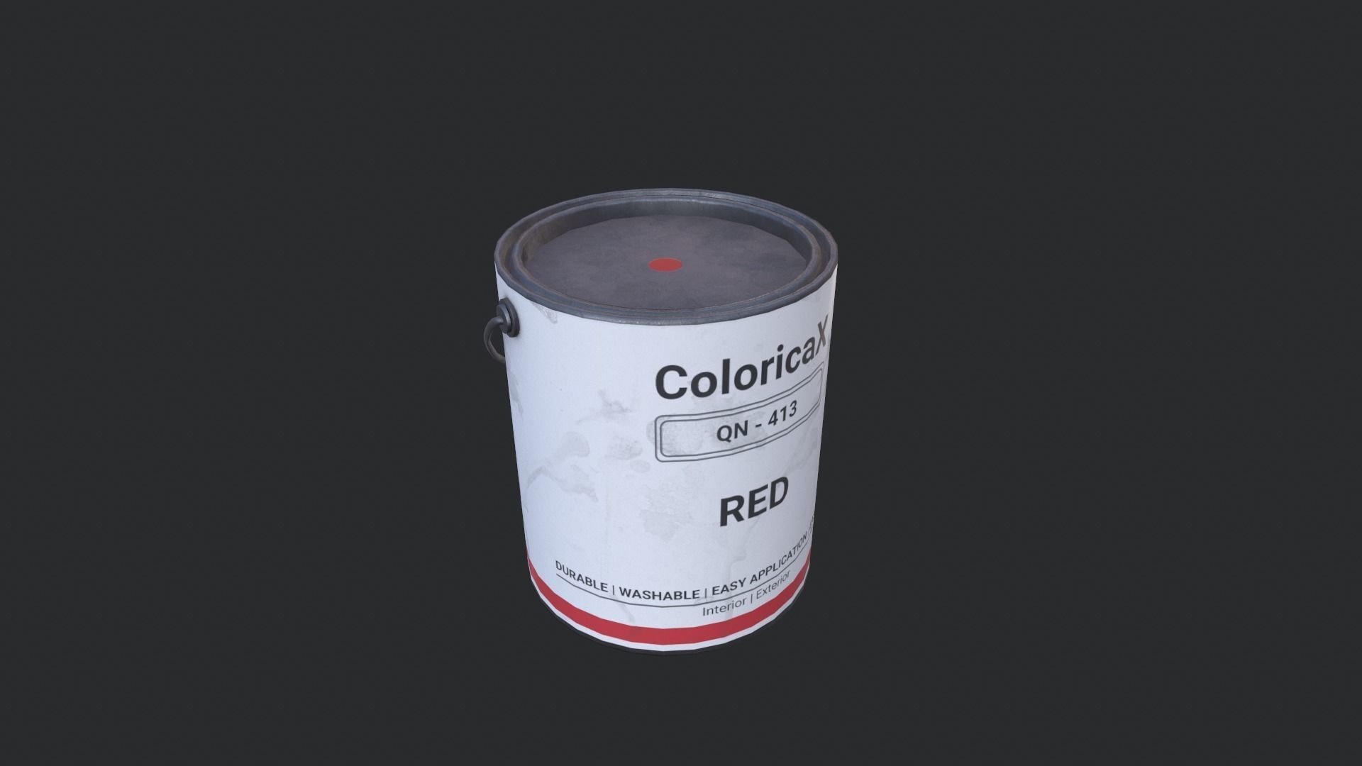 Paint Can Gallon Low-poly 3D model_11