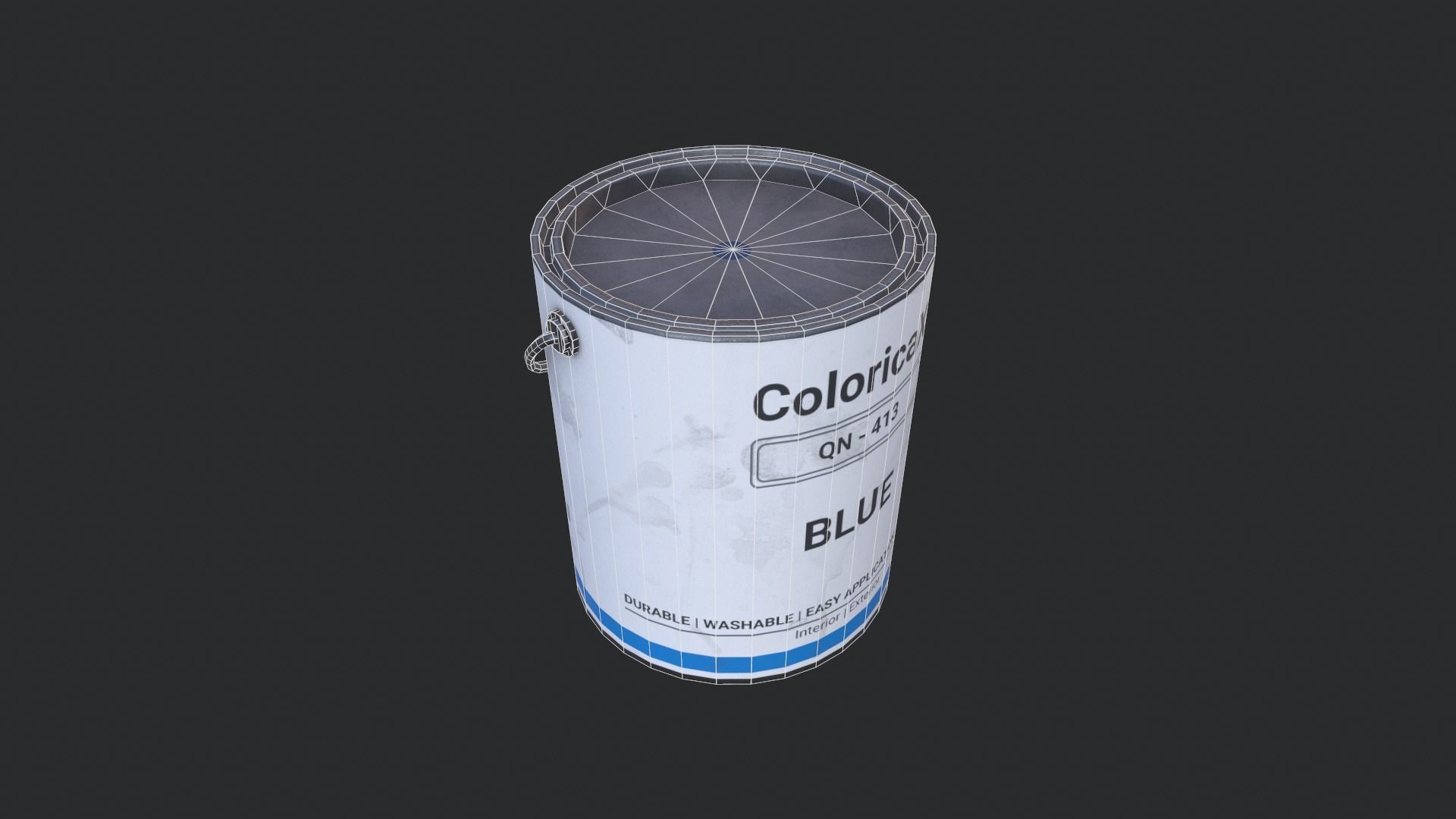 Paint Can Gallon Low-poly 3D model_5