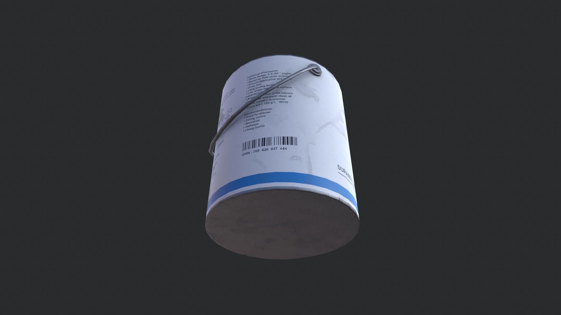 Paint Can Gallon Low-poly 3D model_3