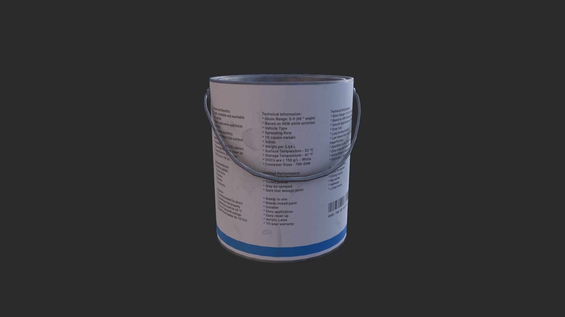 Paint Can Gallon Low-poly 3D model_1