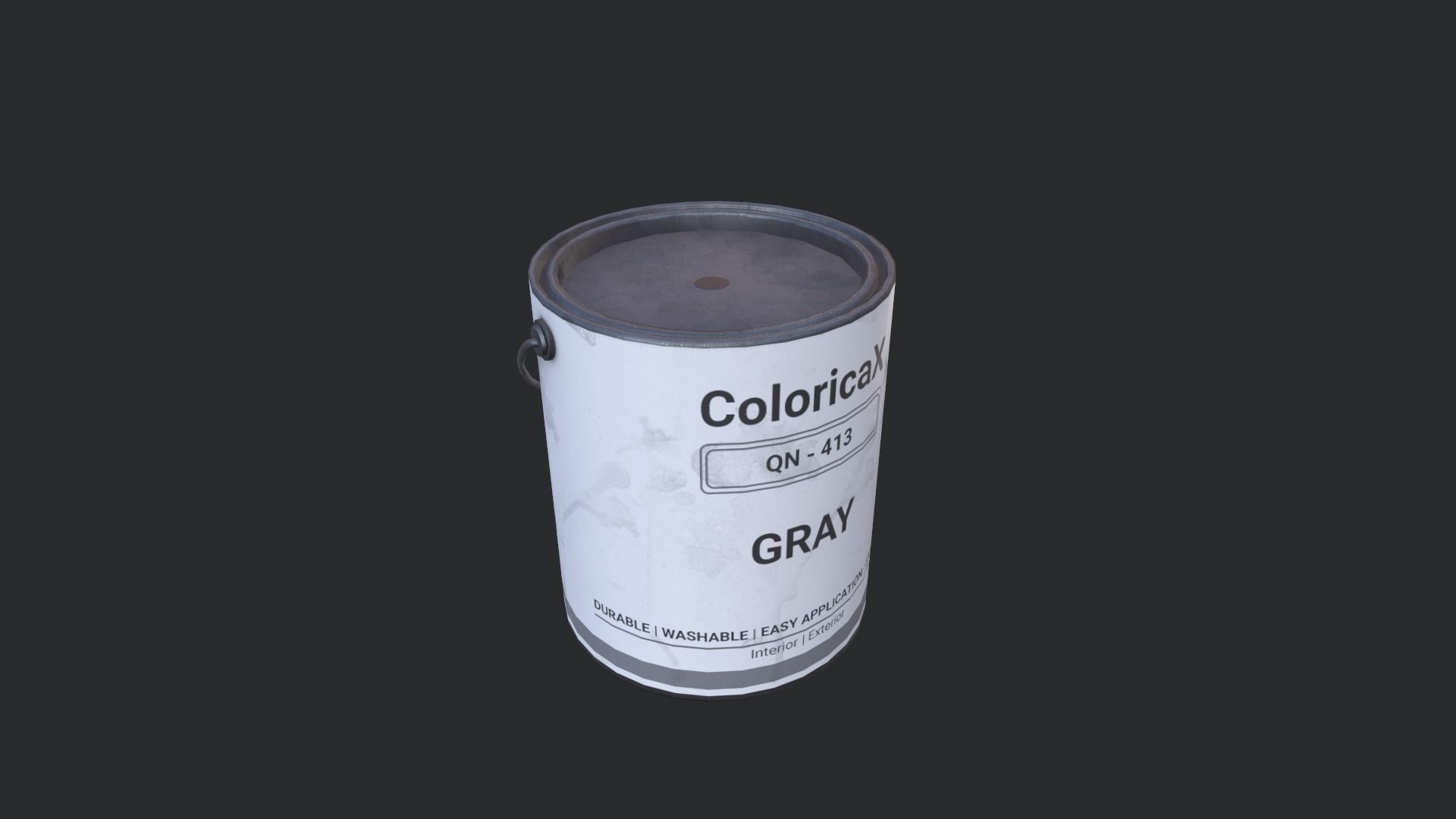 Paint Can Gallon Low-poly 3D model_9