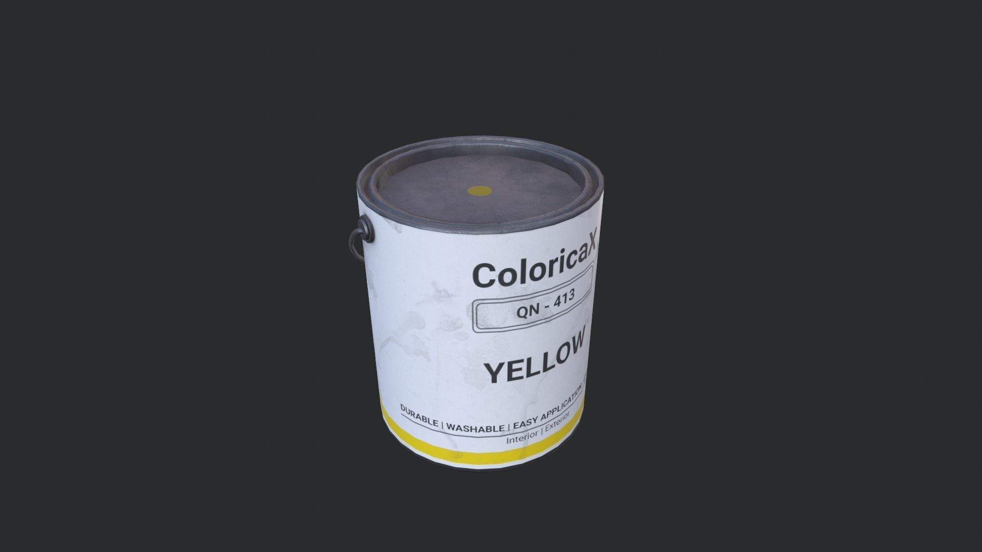 Paint Can Gallon Low-poly 3D model_12
