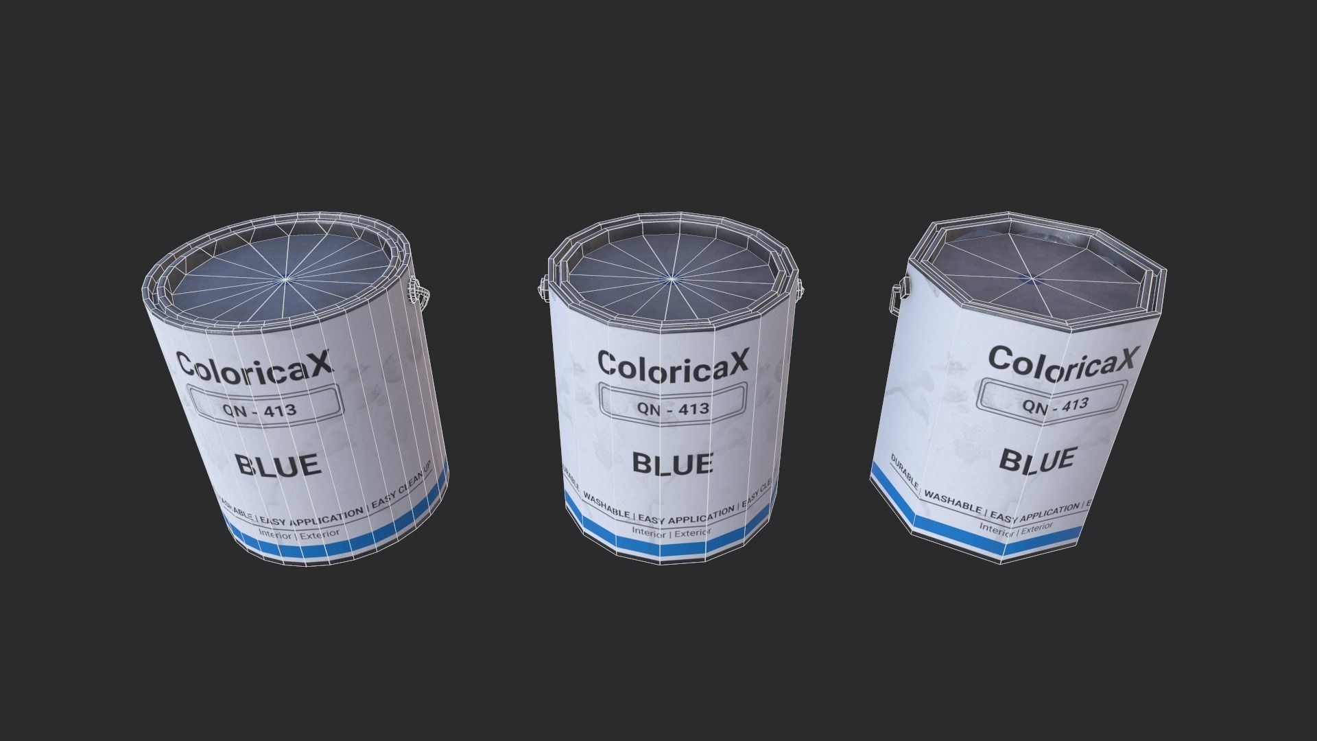 Paint Can Gallon Low-poly 3D model_7