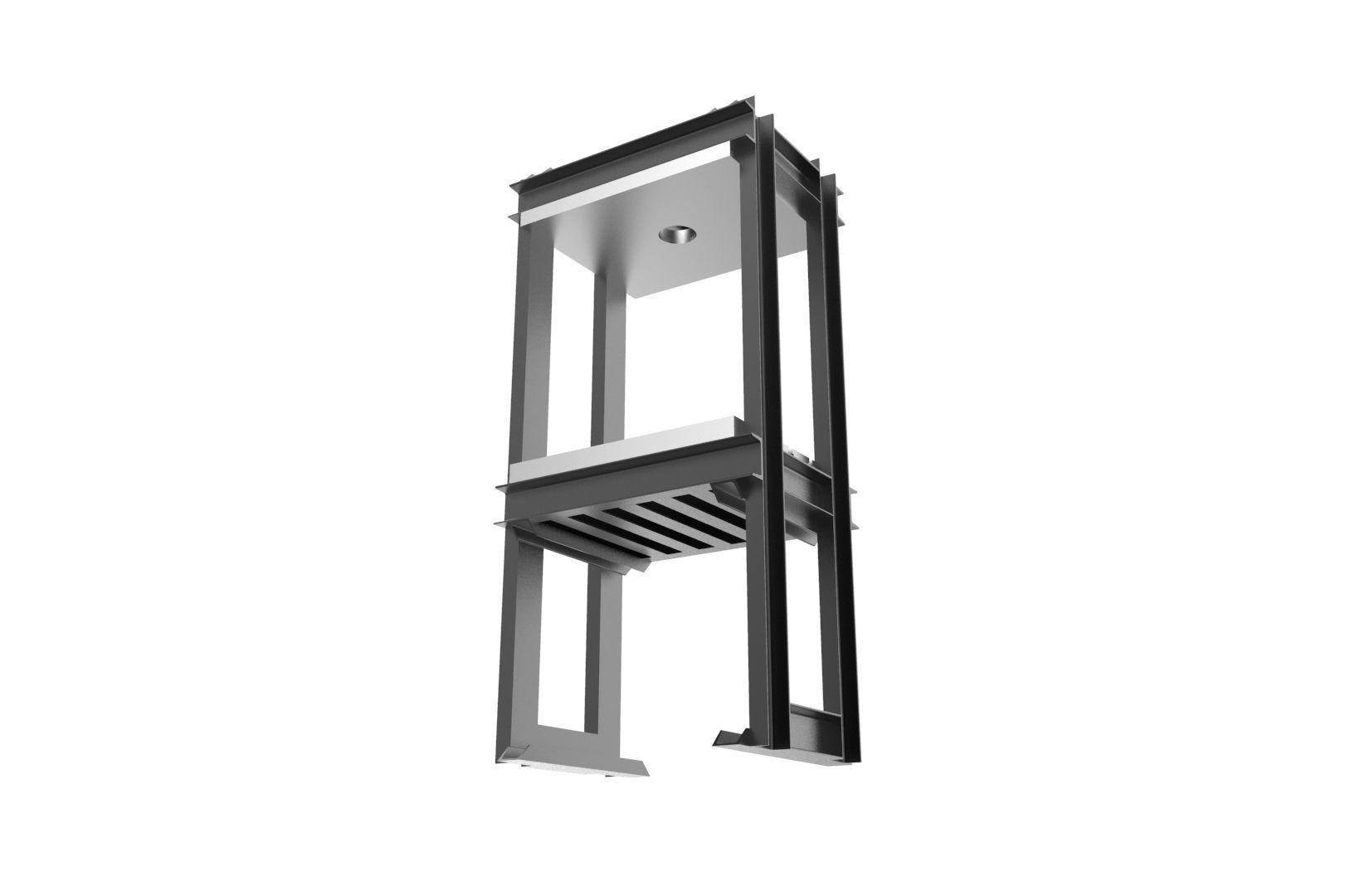 Hydraulic press frame 3D print model_6