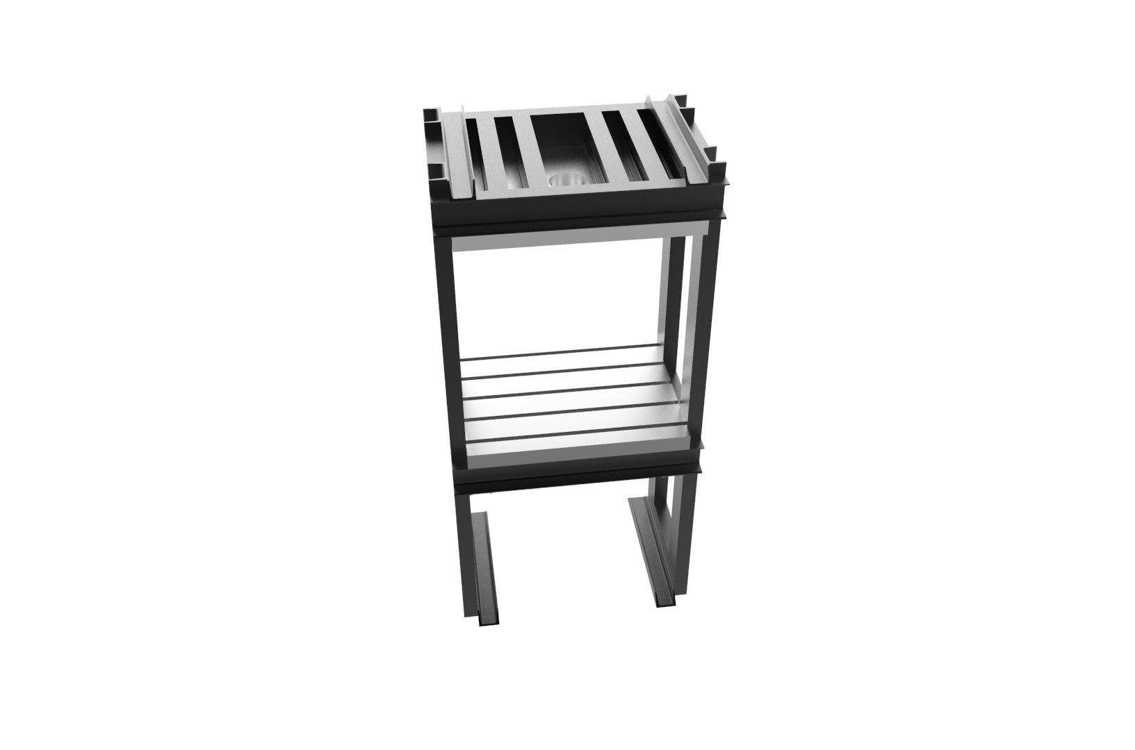 Hydraulic press frame 3D print model_21