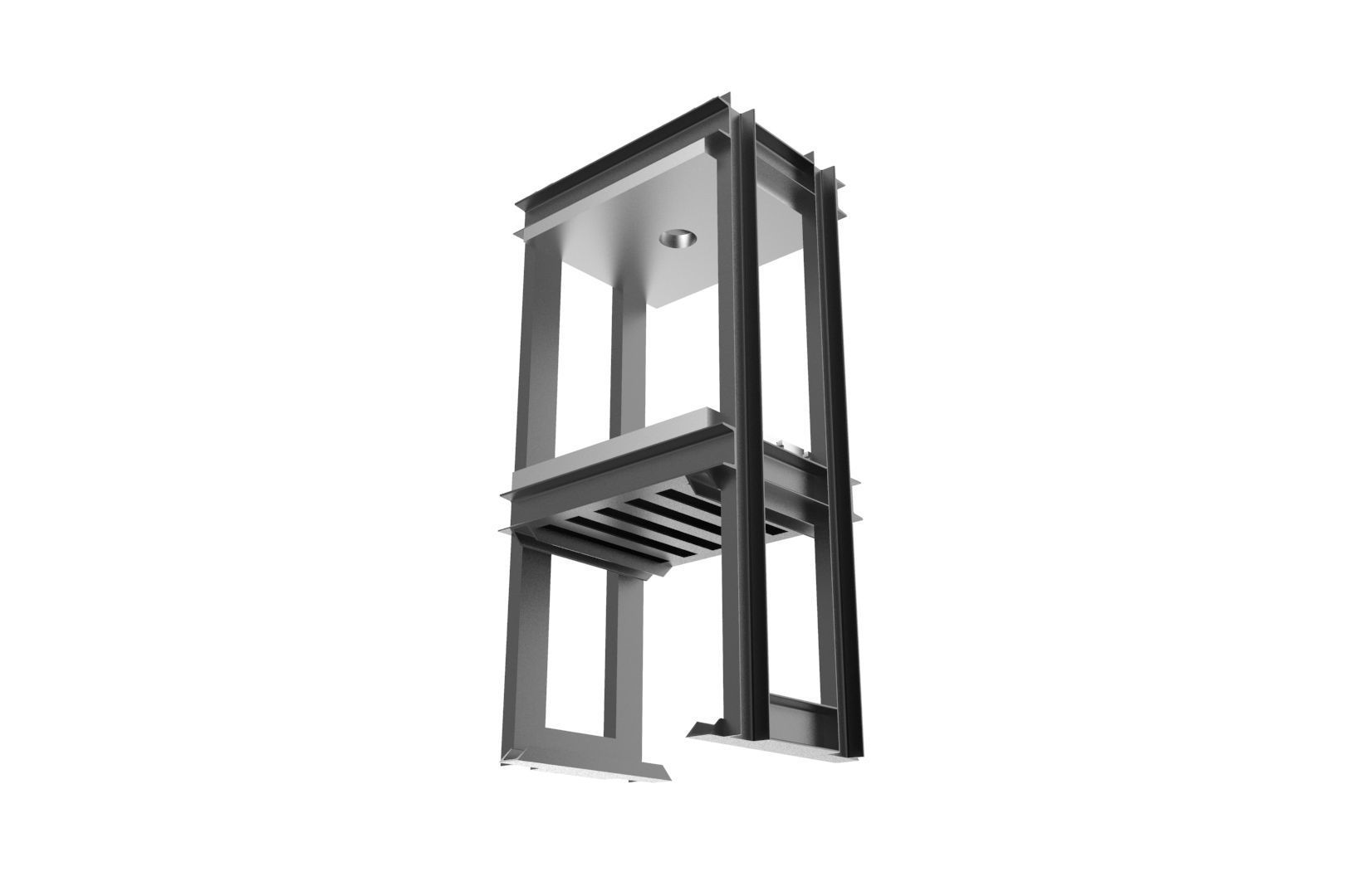 Hydraulic press frame 3D print model_7