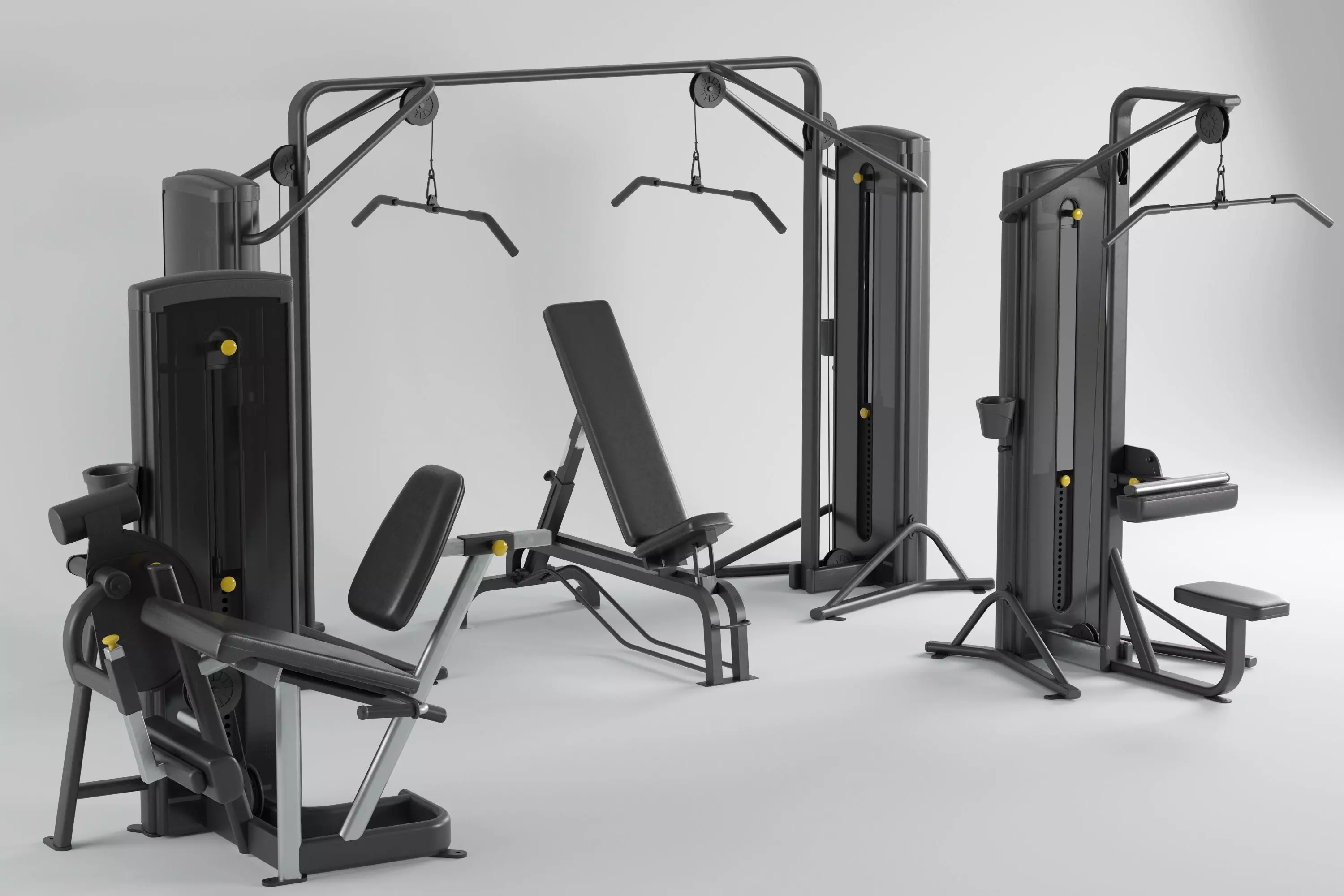 Gym Equipment Kit 3D model