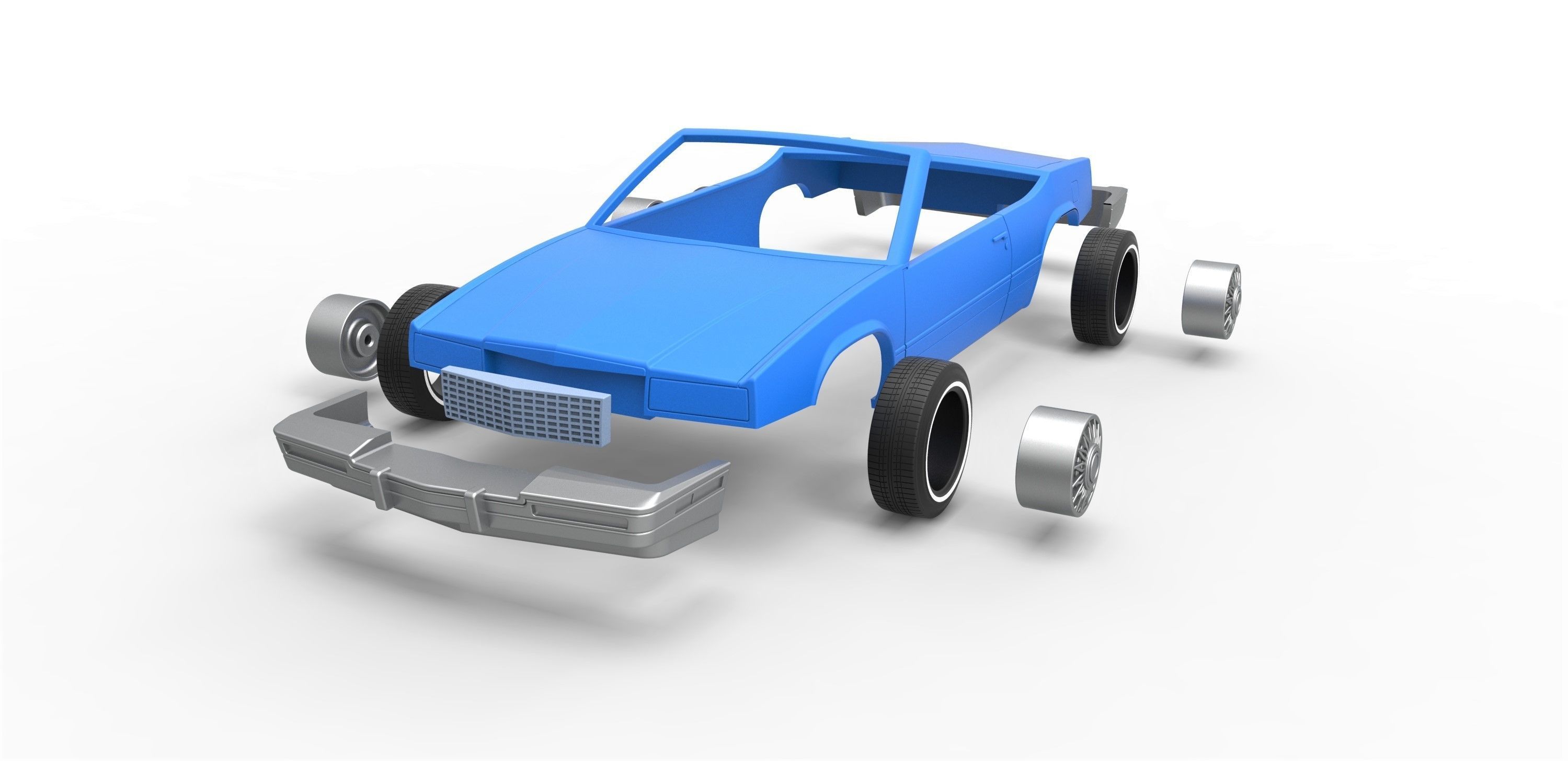 Shell and wheels Cadillac Biarritz 1989 cabrio 1 to 25 3D print model_15