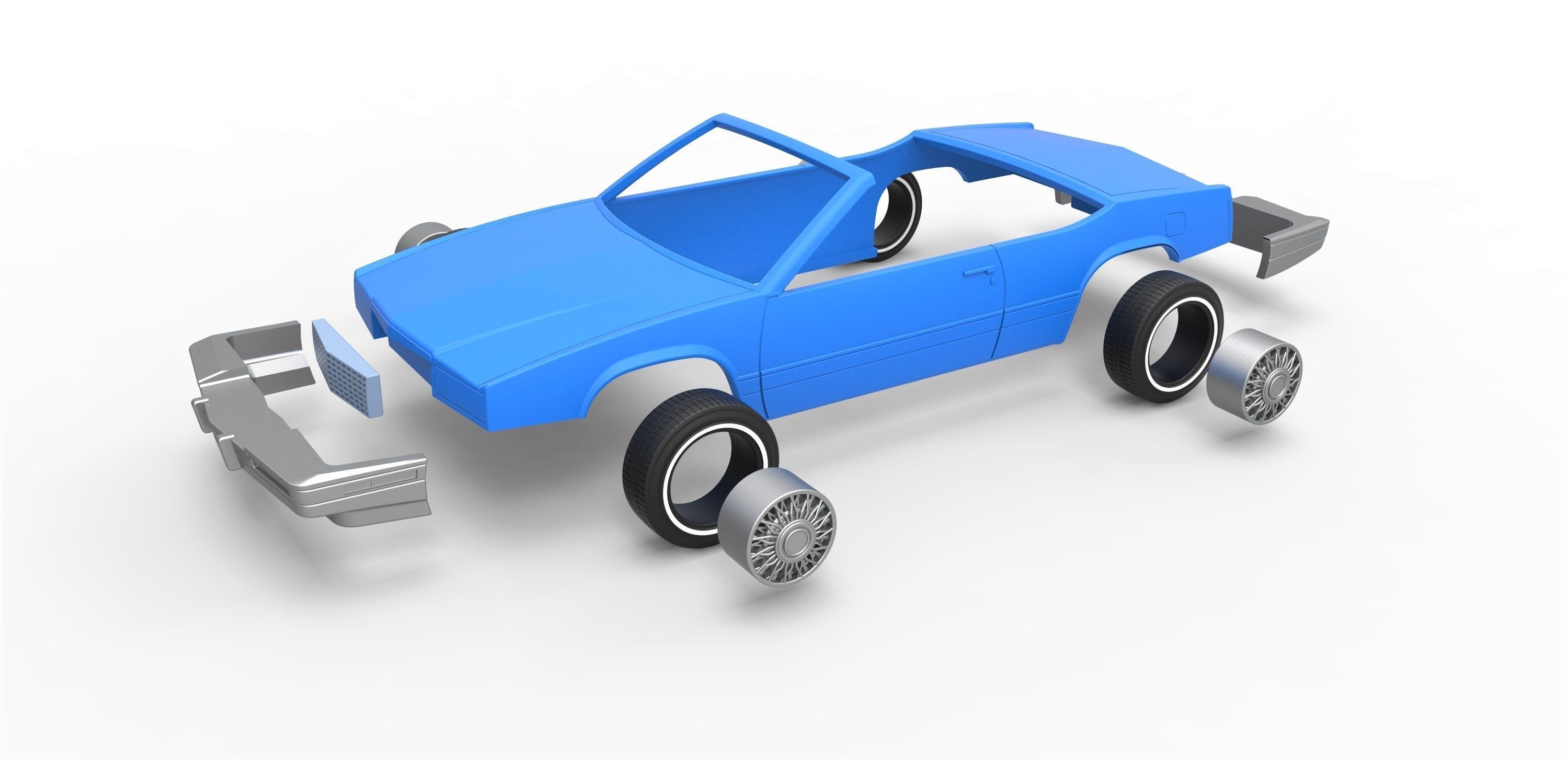 Shell and wheels Cadillac Biarritz 1989 cabrio 1 to 25 3D print model_14