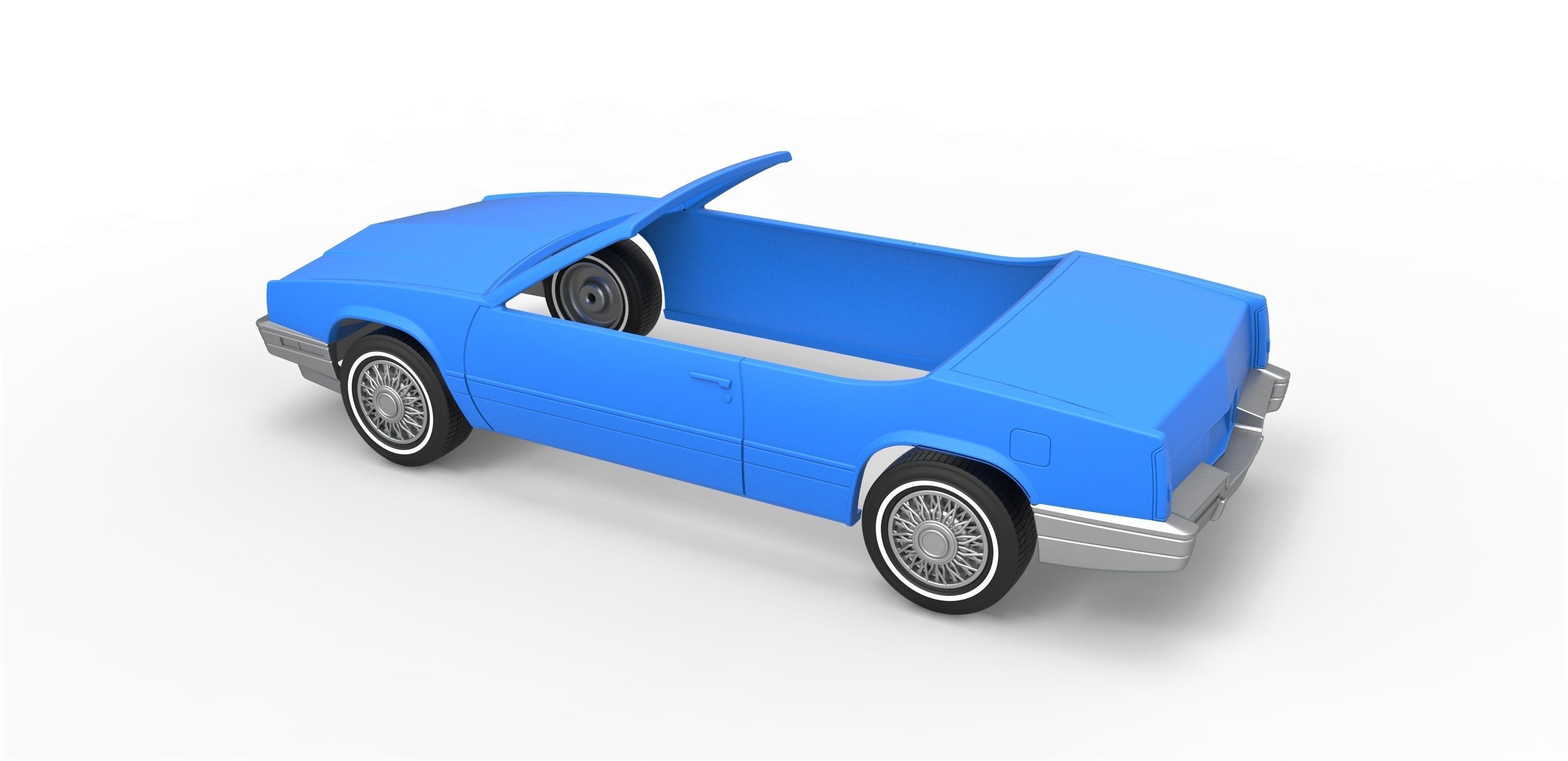 Shell and wheels Cadillac Biarritz 1989 cabrio 1 to 25 3D print model_9