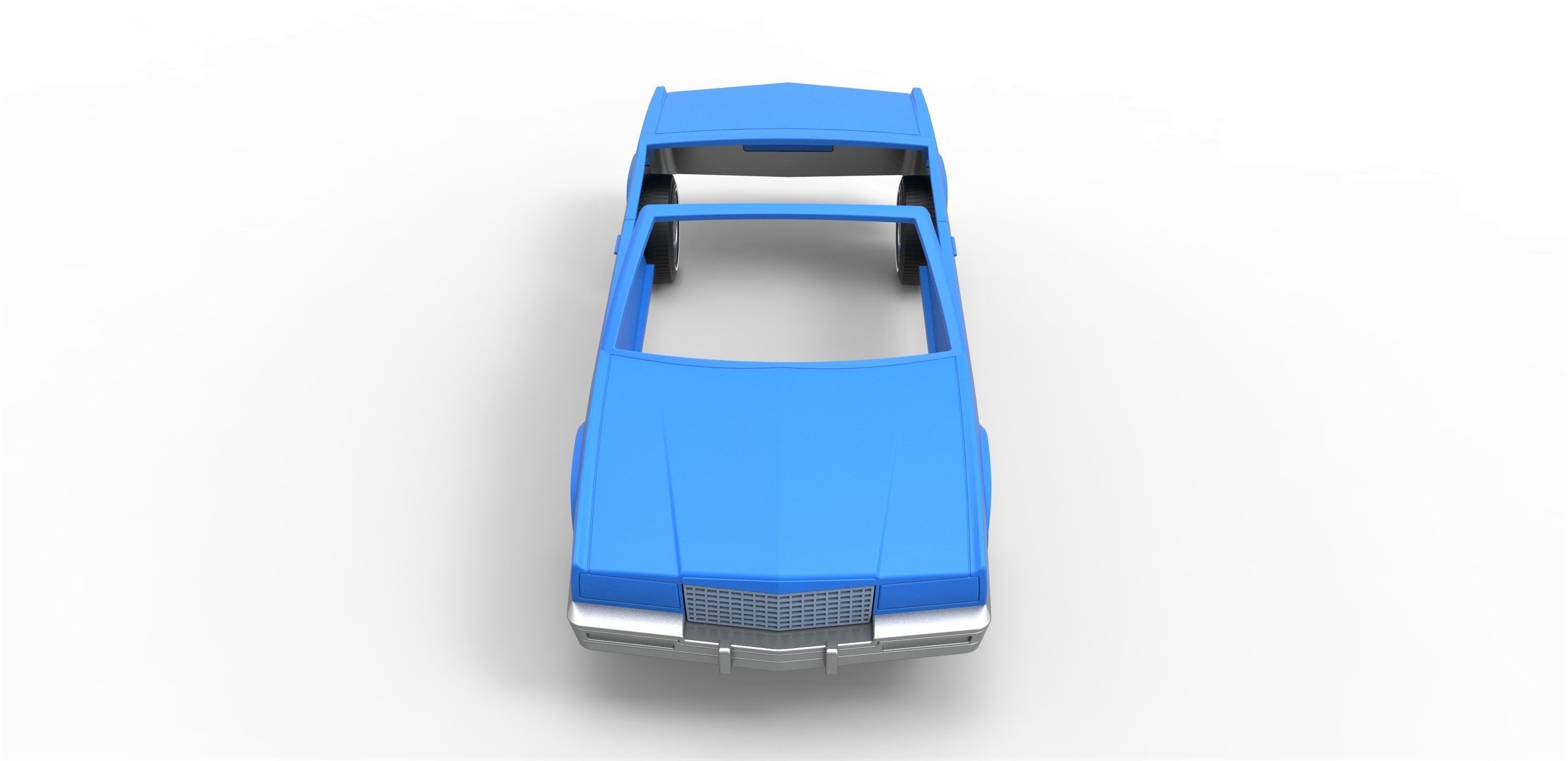 Shell and wheels Cadillac Biarritz 1989 cabrio 1 to 25 3D print model_4