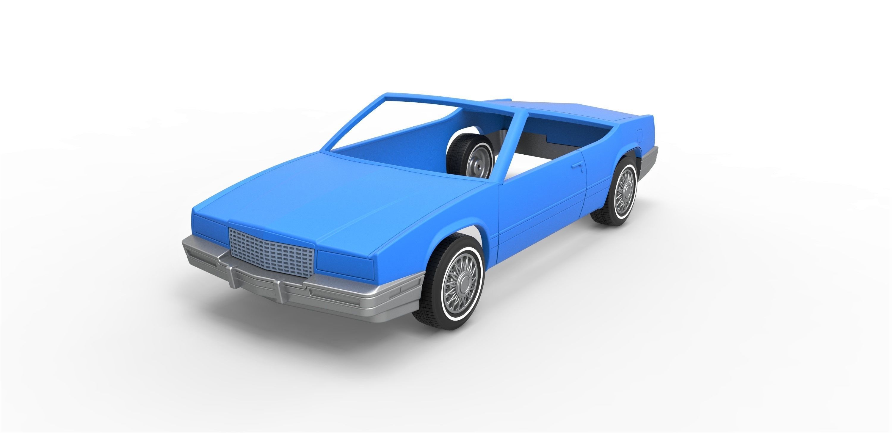 Shell and wheels Cadillac Biarritz 1989 cabrio 1 to 25 3D print model_2