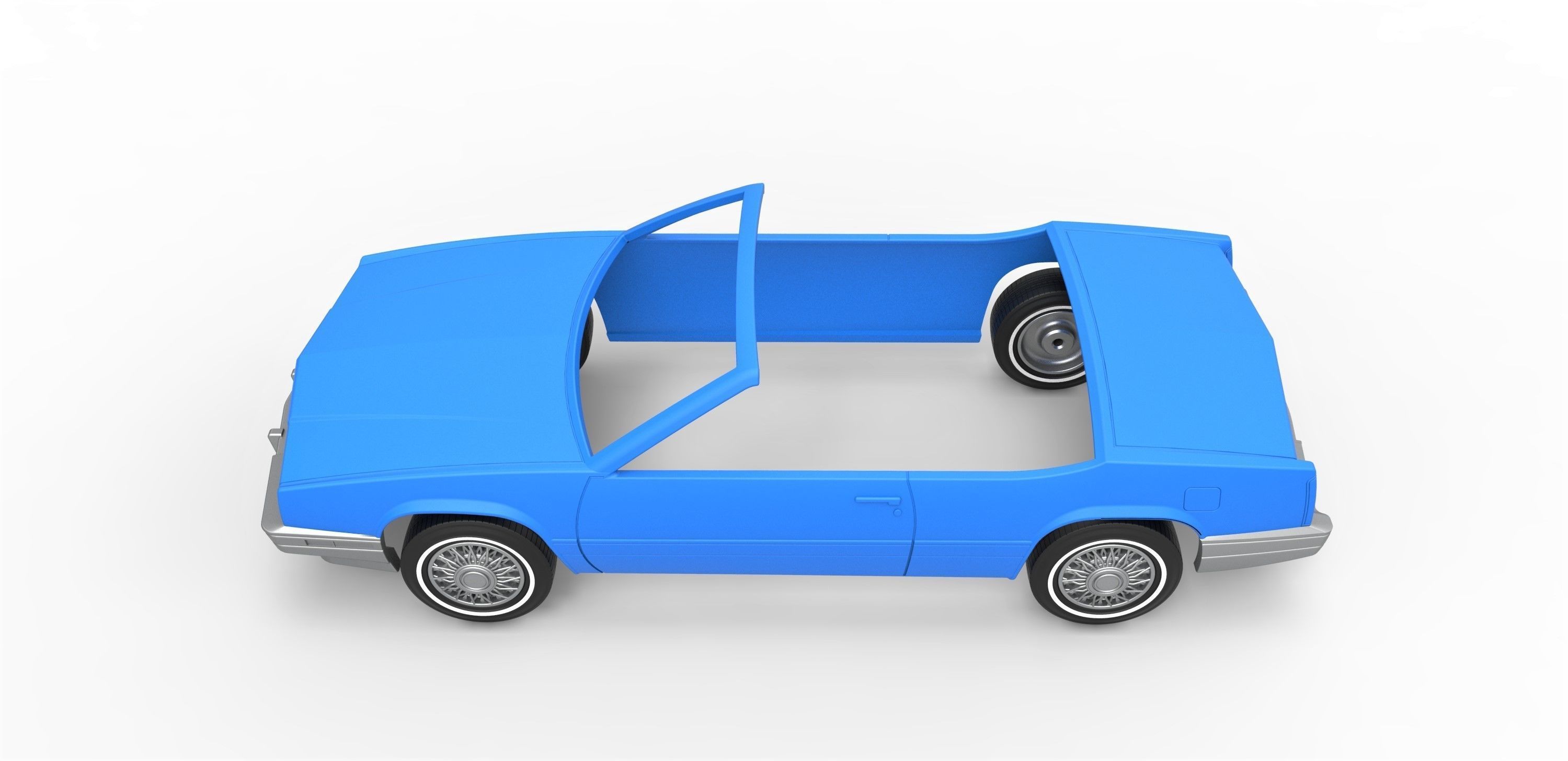 Shell and wheels Cadillac Biarritz 1989 cabrio 1 to 25 3D print model_7