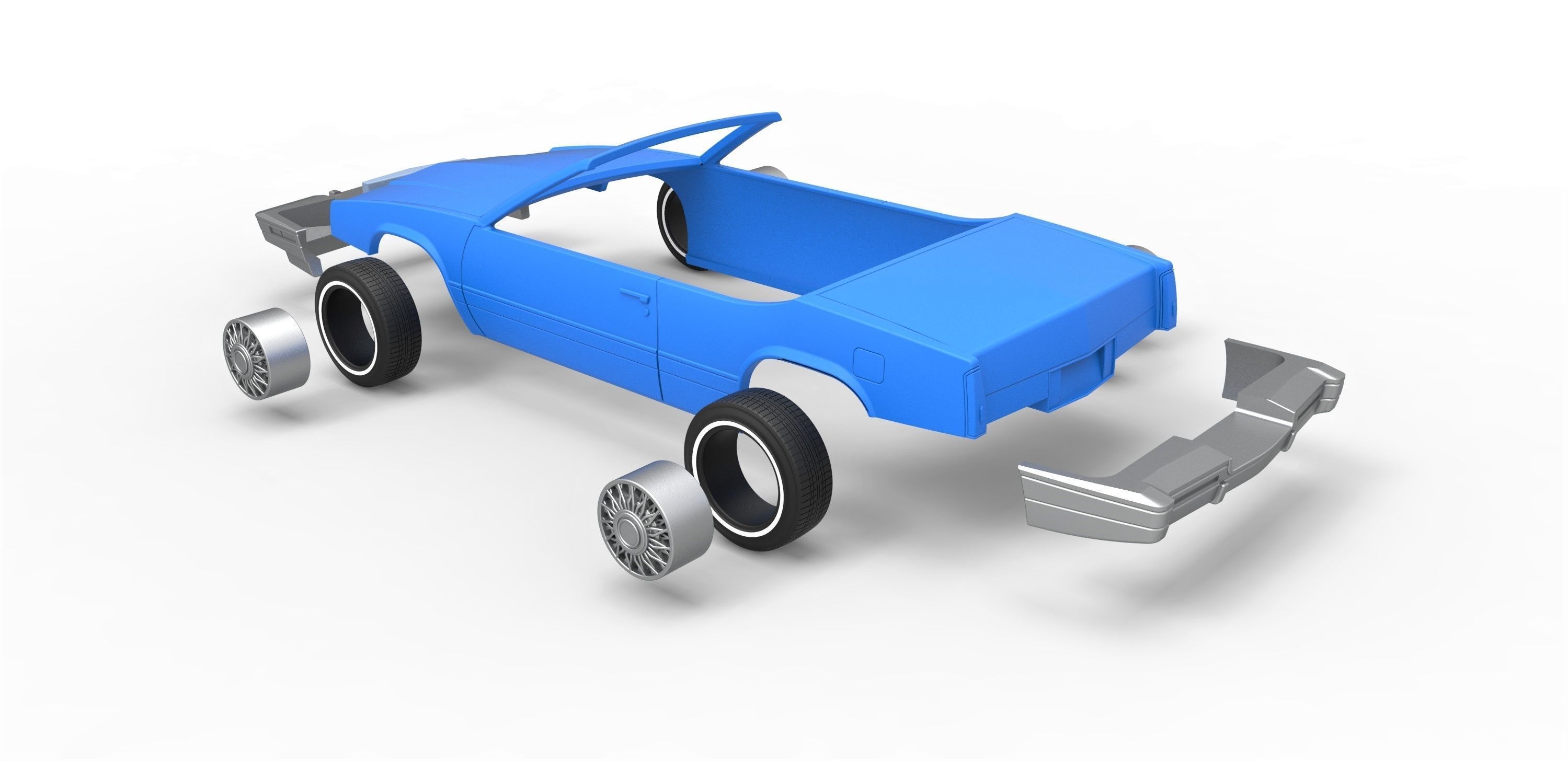 Shell and wheels Cadillac Biarritz 1989 cabrio 1 to 25 3D print model_16