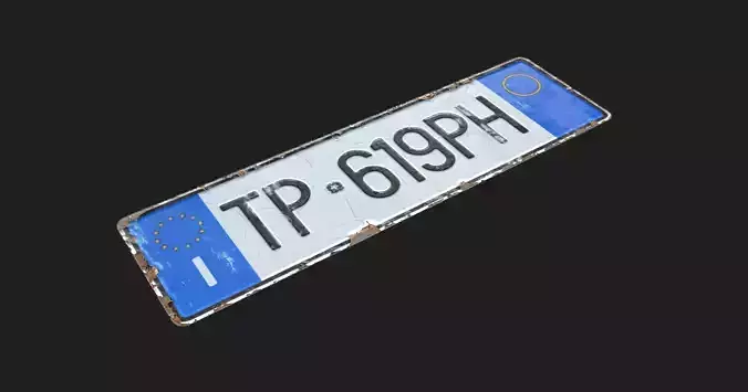 EU Licence Plate Substance Material Texture