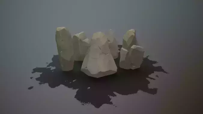 Gameready stones set of rocks Low-poly 3D model