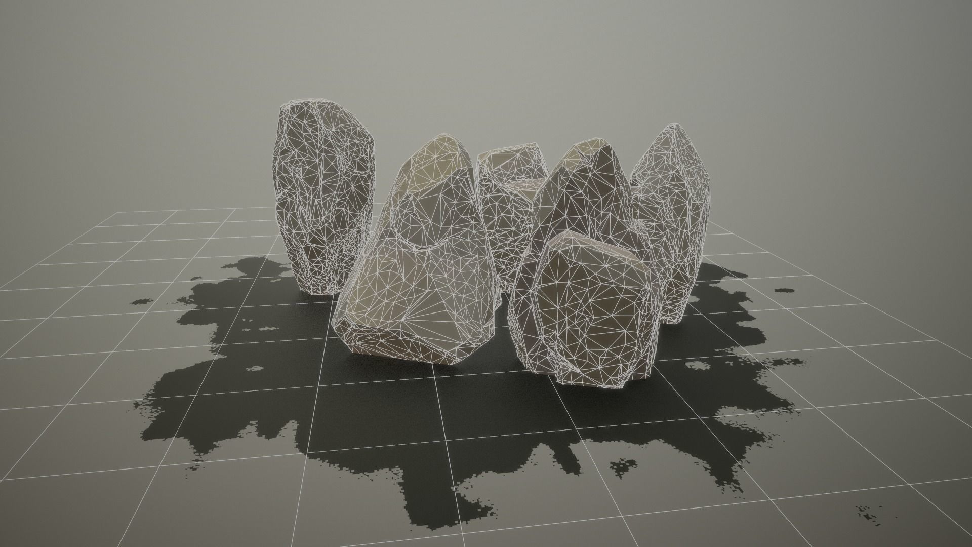 Gameready stones set of rocks Low-poly 3D model_2