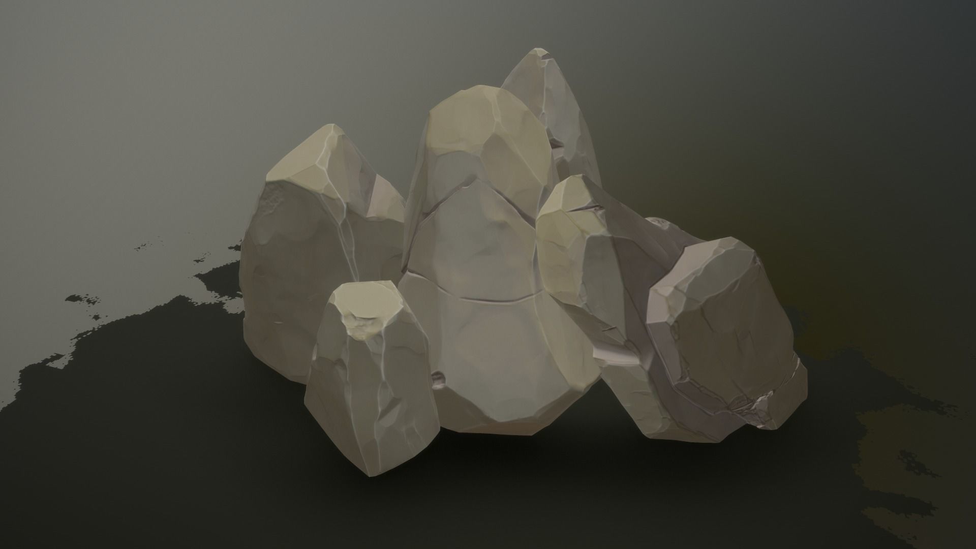 Gameready stones set of rocks Low-poly 3D model_7