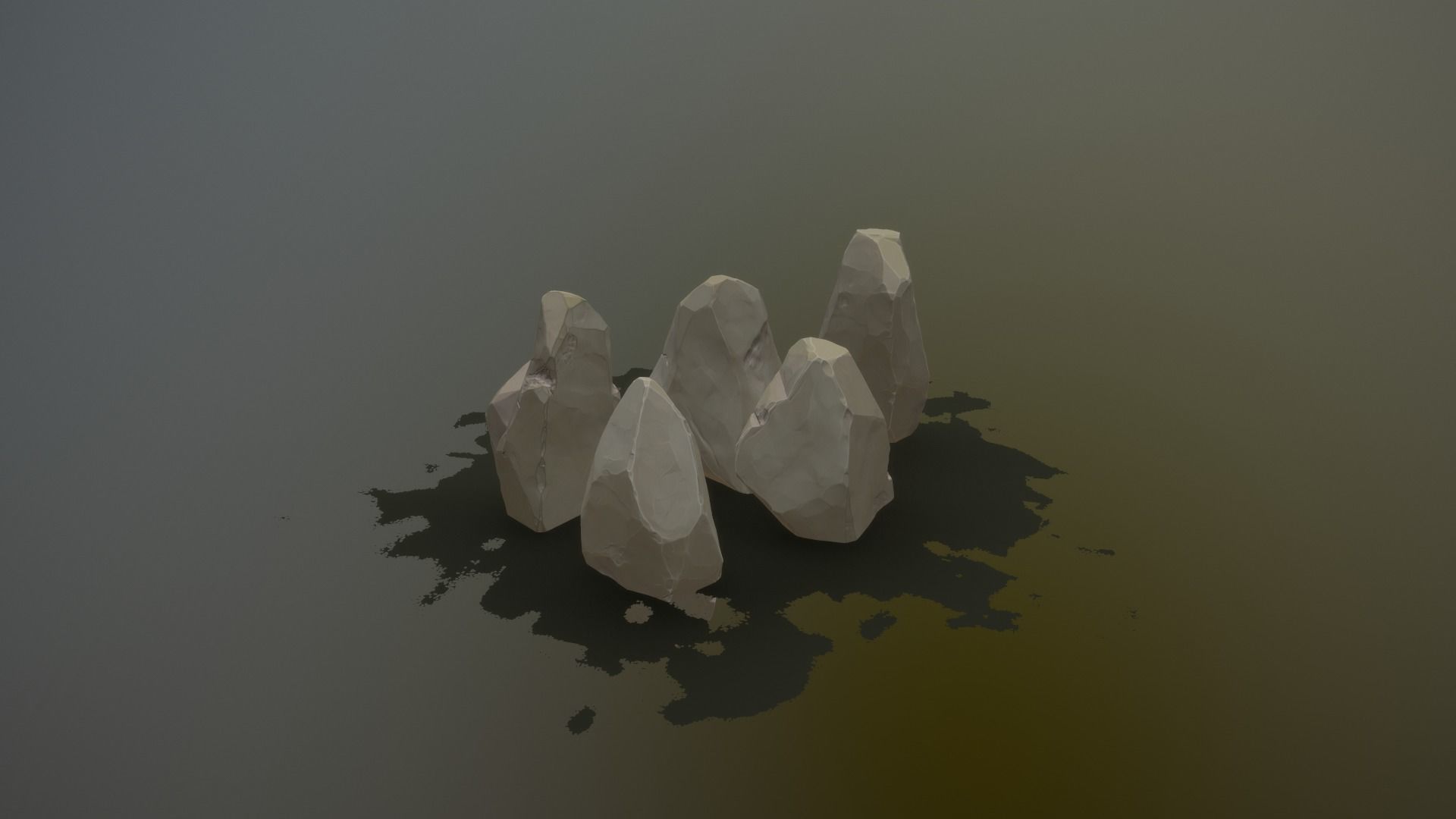 Gameready stones set of rocks Low-poly 3D model_5