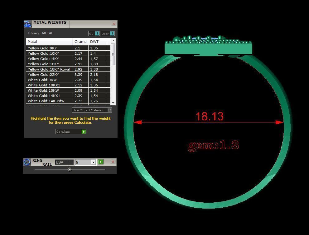  letter rings 3D print model_6