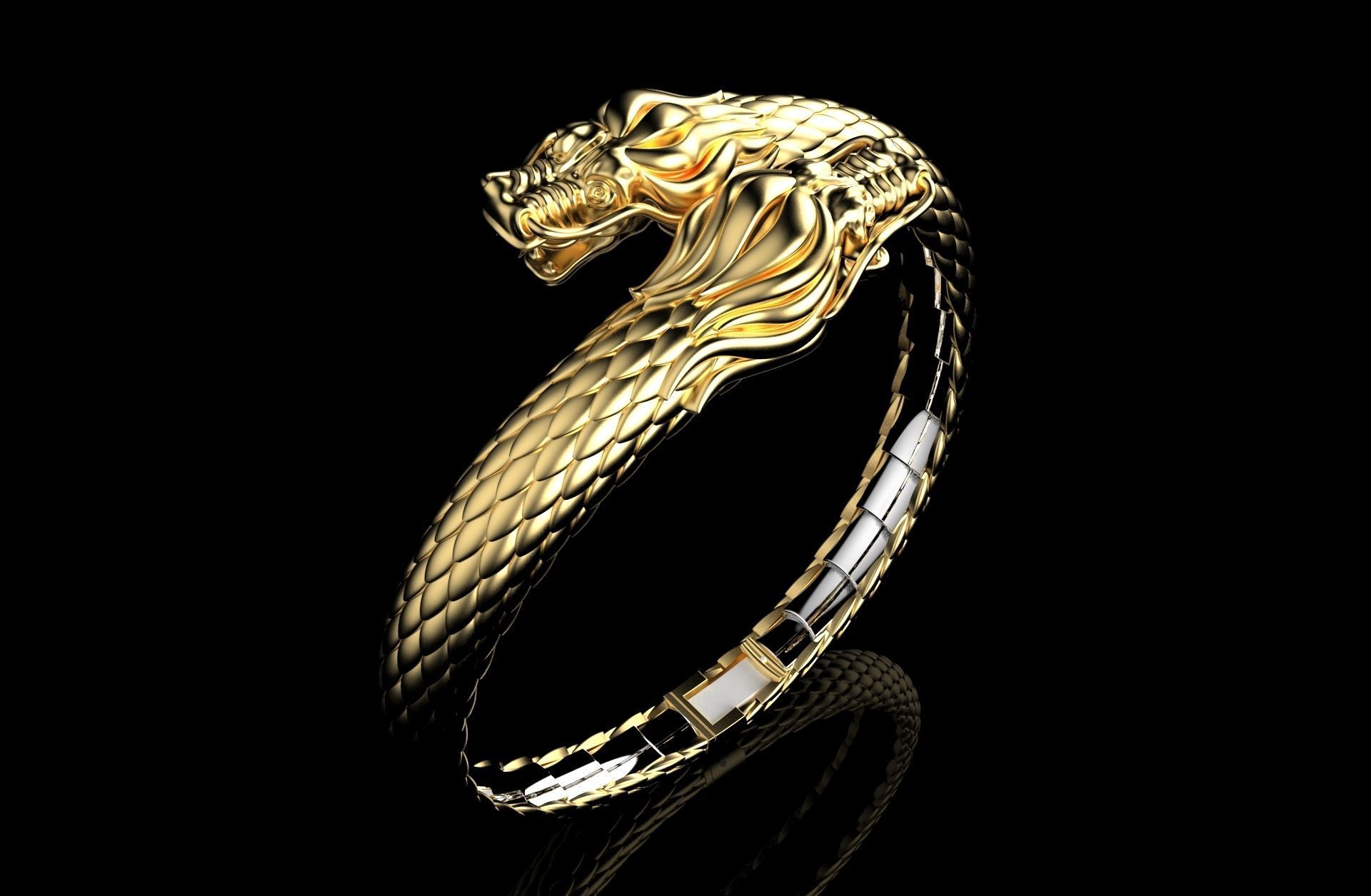 DGJB1-Dragon Bracelet 3DM Main File-STL- Zbrush Files 3D Model Collection_21