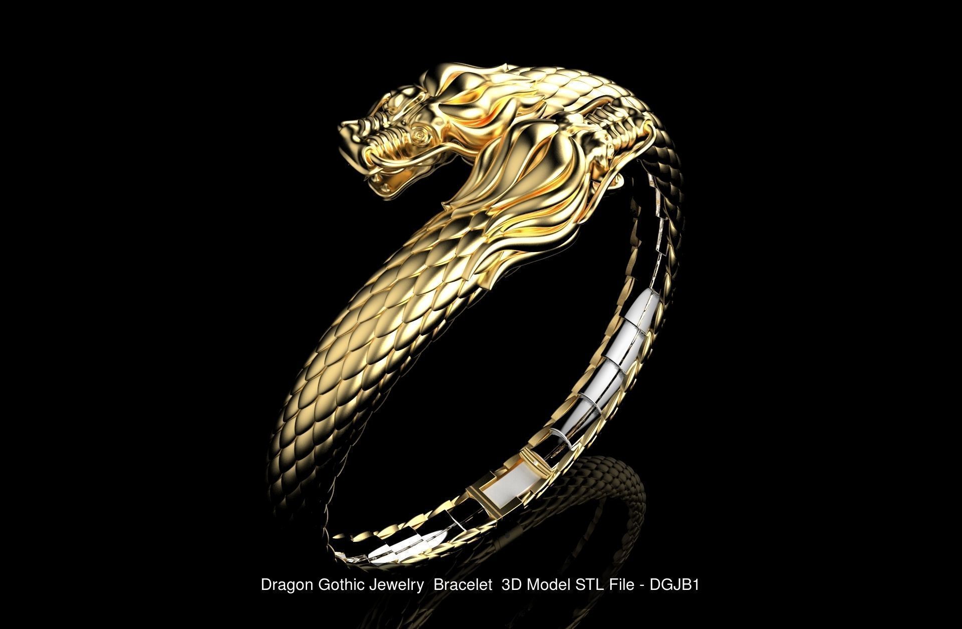 DGJB1-Dragon Bracelet 3DM Main File-STL- Zbrush Files 3D Model Collection_6