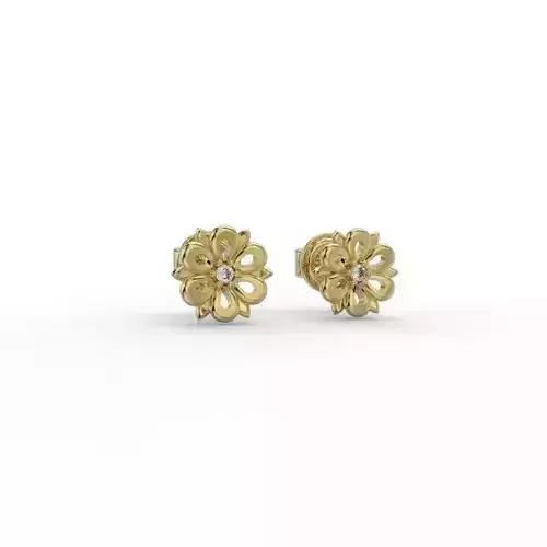 Earring Flowers Delicate Diamond 