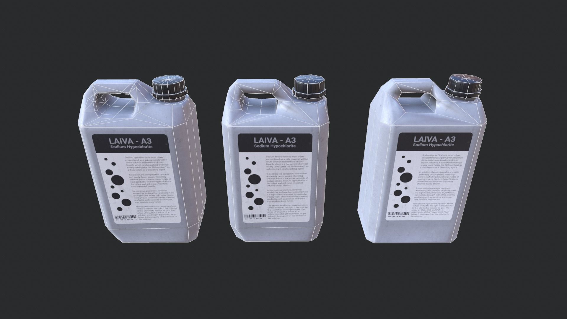 Plastic Canister 02 Low-poly 3D model_6
